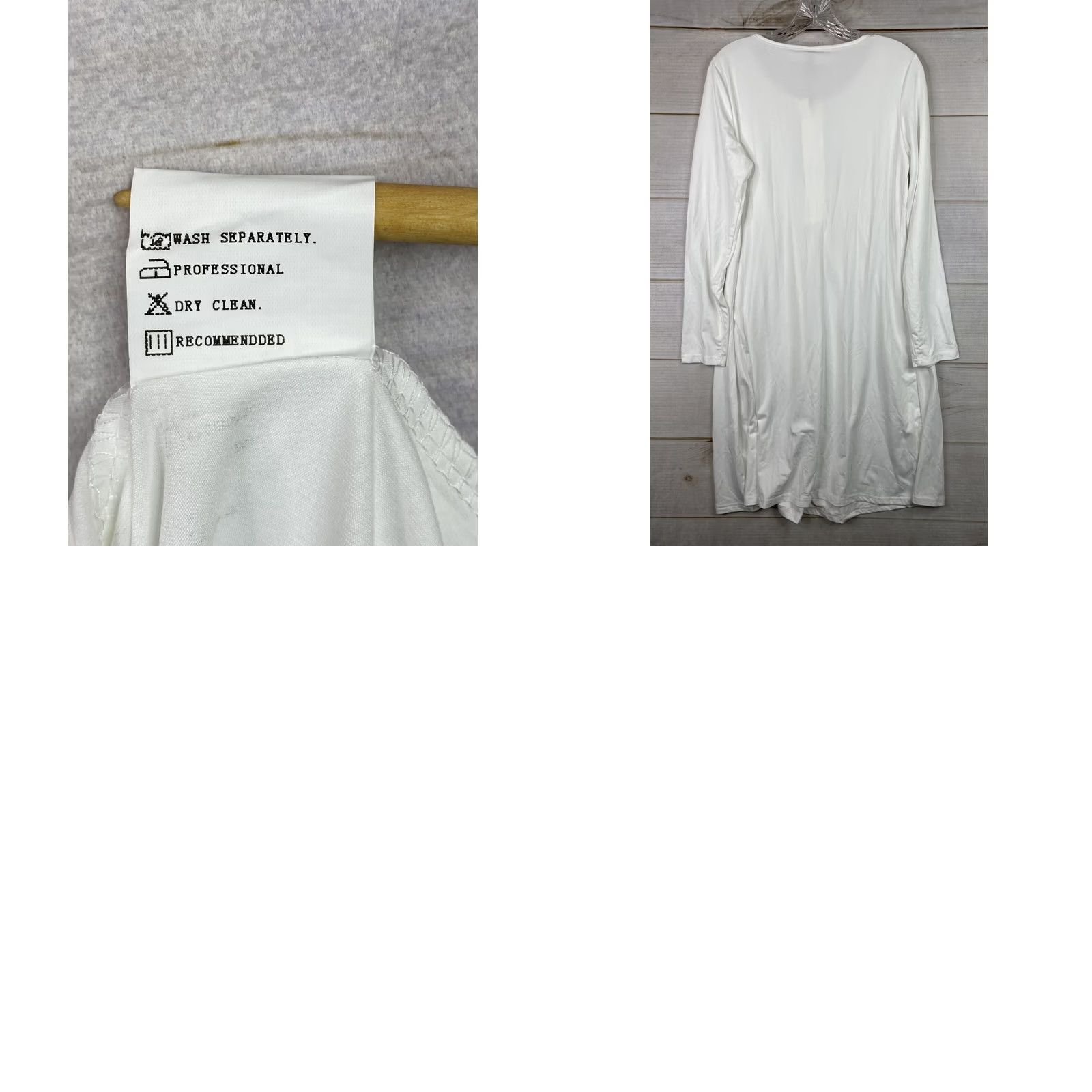 Vintage Just Fashion Now Dress White Long Sleeve Shift Knit NWT M Retro? (rearranged per rules) Size M / US 6-8 / IT 42-44 - 8 Thumbnail