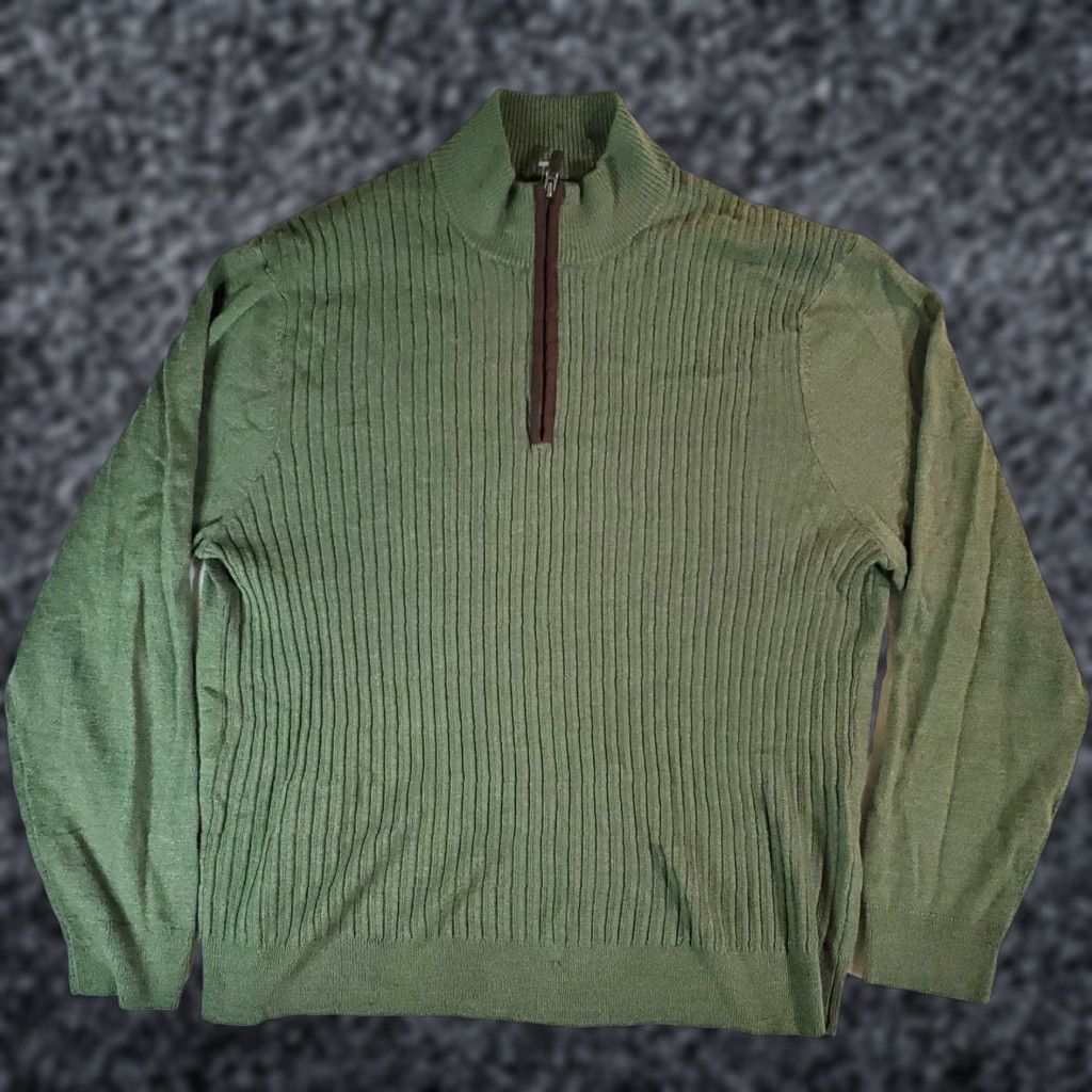 Dockers DOCKERS Signature Mock Neck 1/4 Zip Pullover Sweater Mens Sz 2XL Forest Green Shirt Size US XXL / EU 58 / 5 - 1 Thumbnail