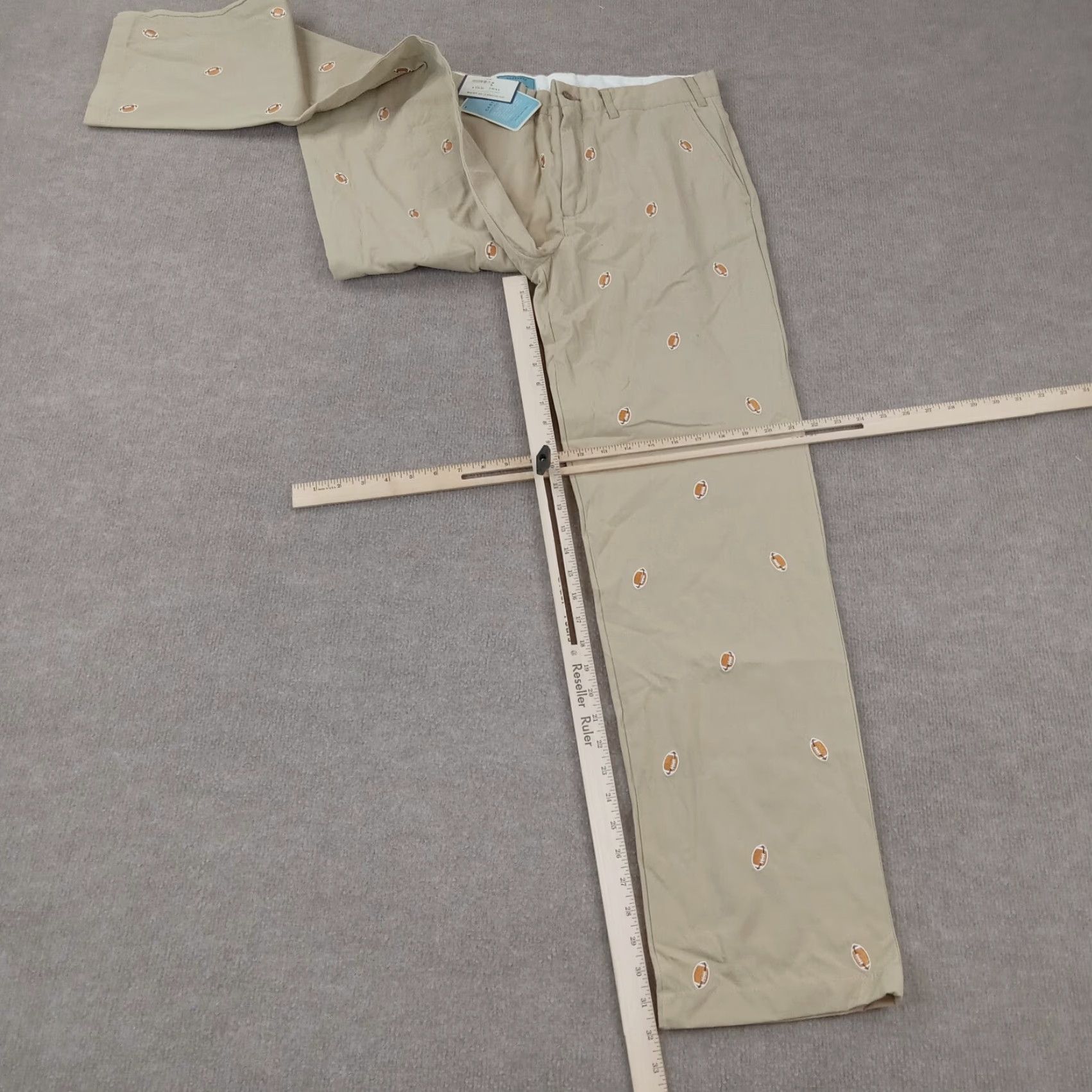Vintage Castaway Mens 32x32 Beige Chino Pants Straight Leg Casual Football Style Size US 32 / EU 48 - 2 Thumbnail