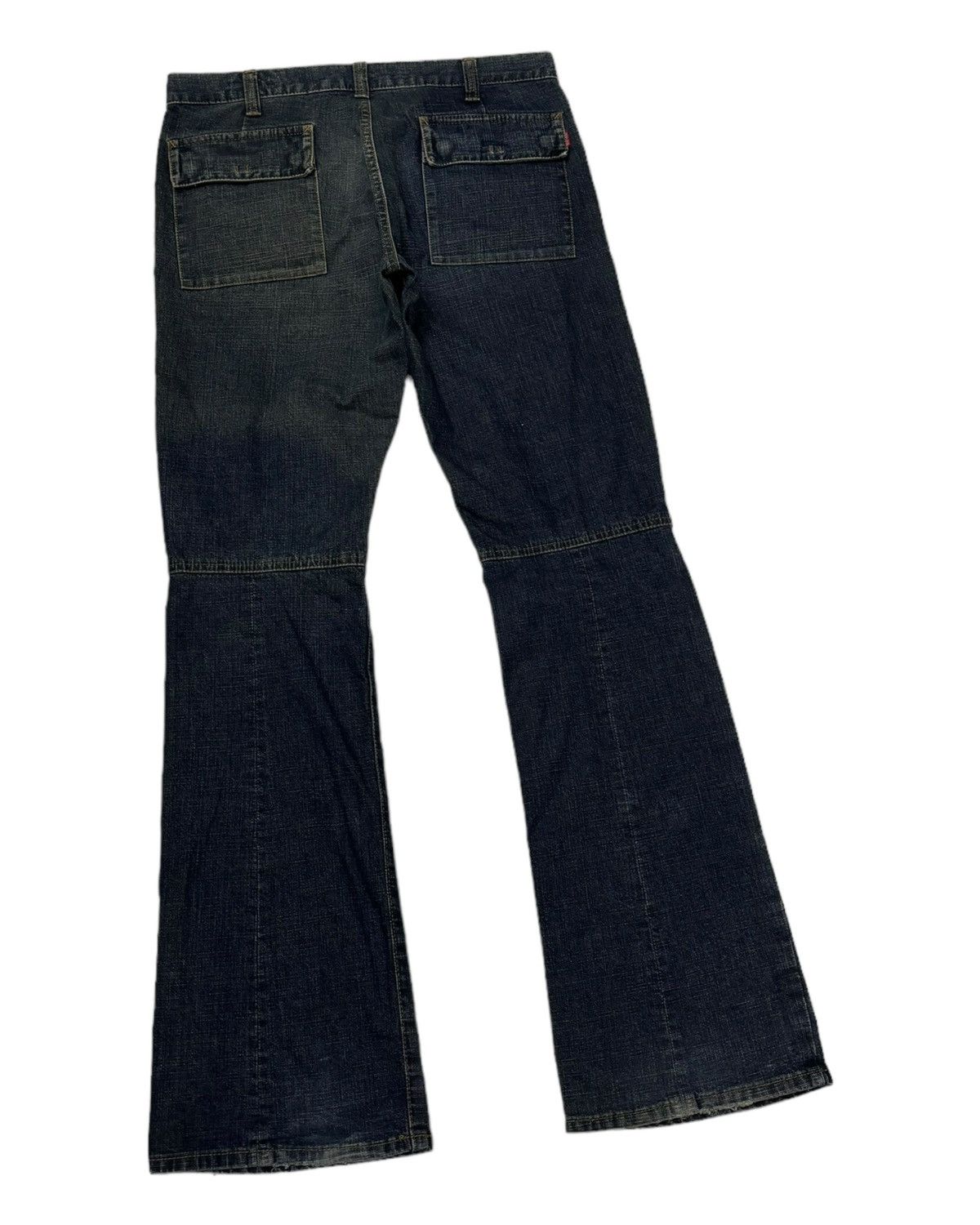 If Six Was Nine VINTAGE BARTACK PATCHWORK FLARE DENIM JEANS Size US 31 - 5 Thumbnail