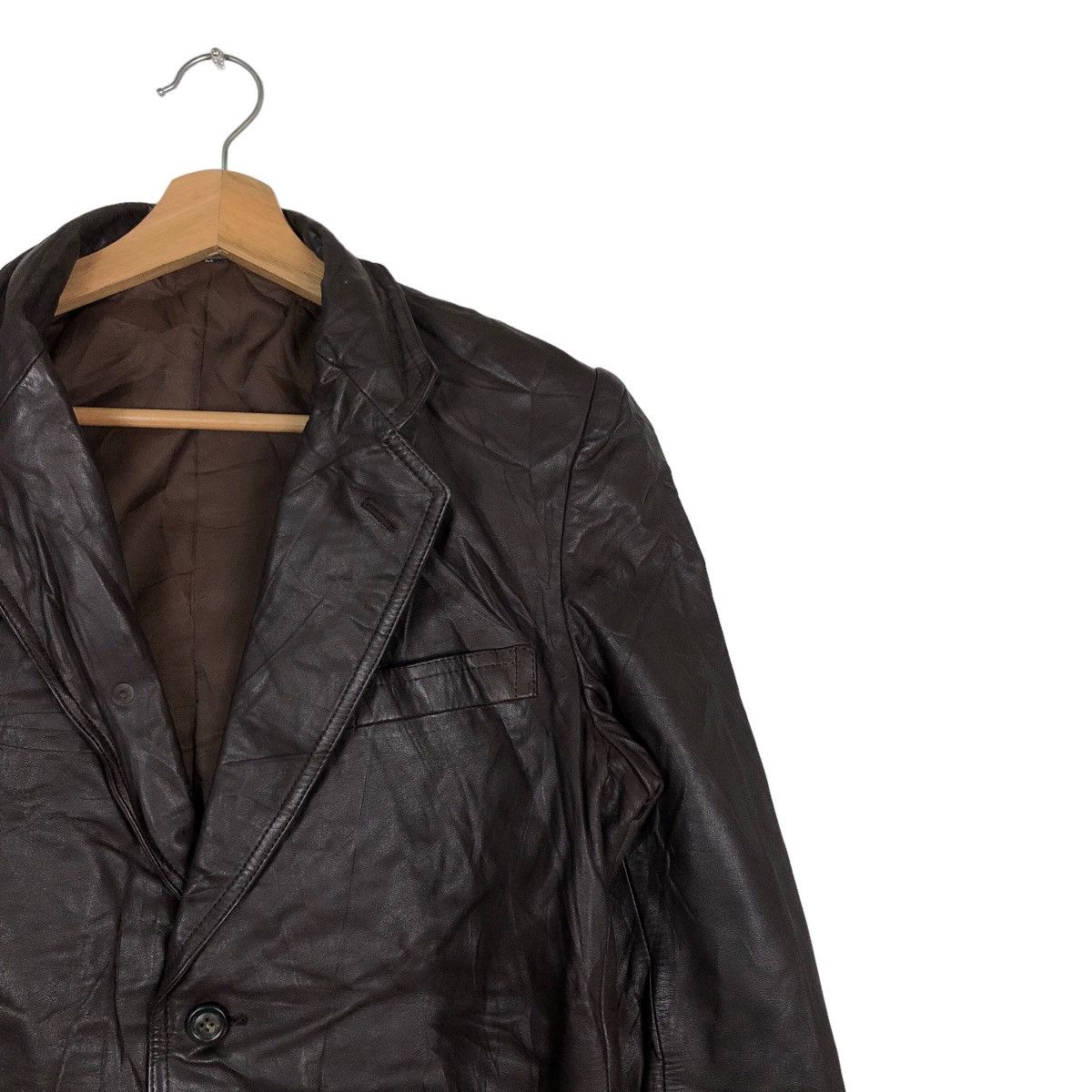 Genuine Leather 🔥90’s Double Breast Genuine Leather Jacket Rick Owens Size US L / EU 52-54 / 3 - 6 Thumbnail