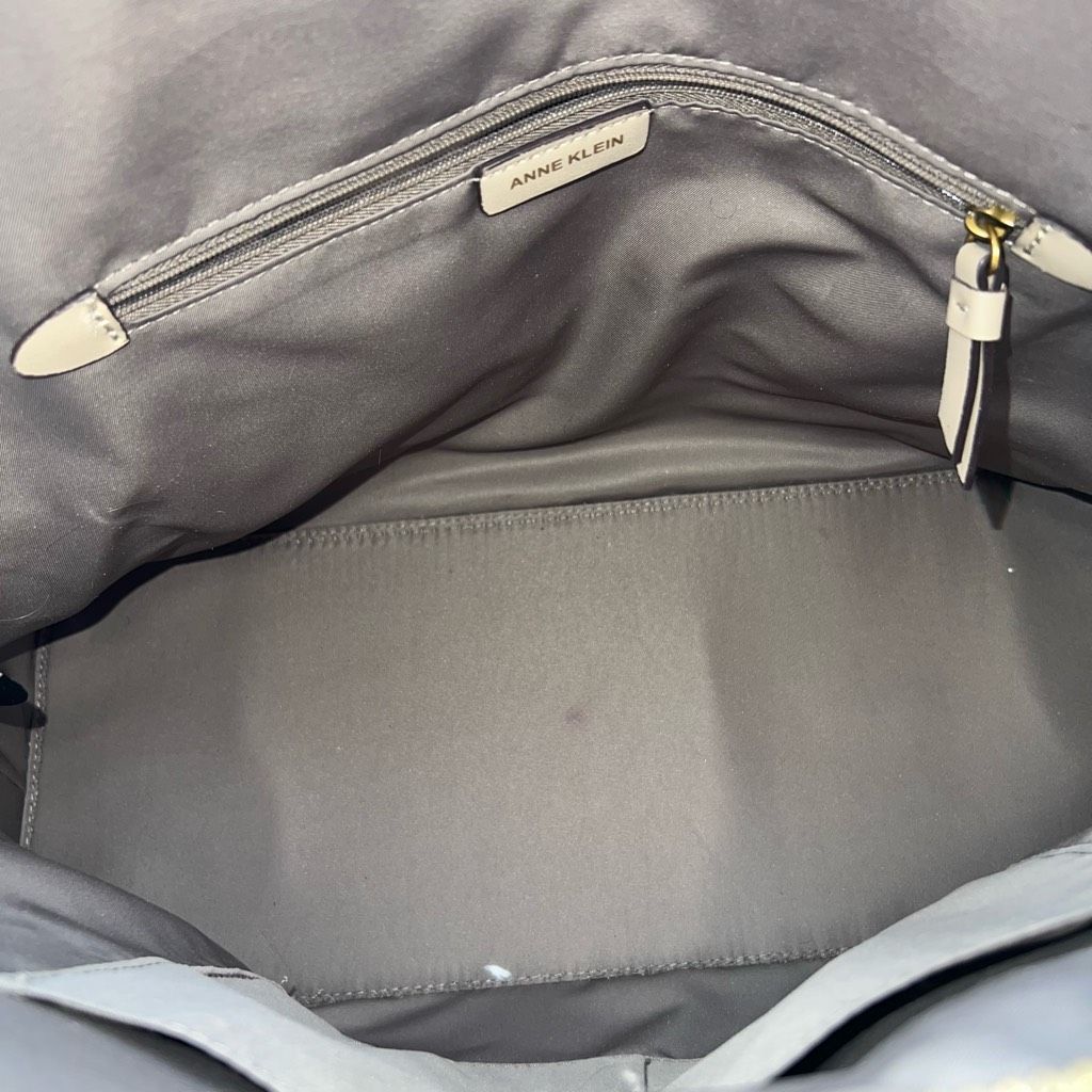 Anne Klein Anne Klein Faux Leather Deep Cream Domed Large Bag Size ONE SIZE - 9 Thumbnail