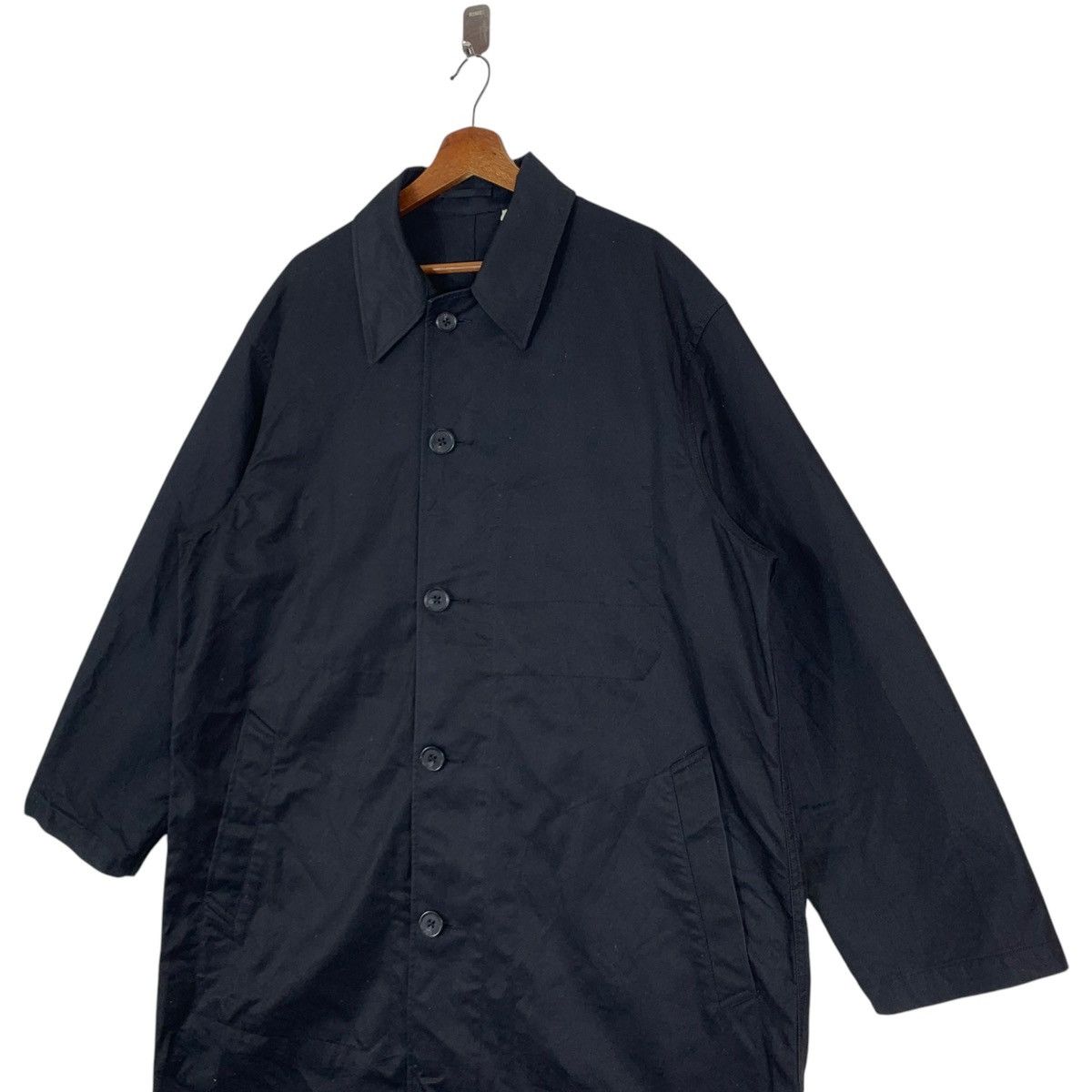 Lemaire × Uniqlo VINTAGE UNIQLO U BLACK OVERCOAT BUTTON JACKET Size US XL / EU 56 / 4 - 2 Thumbnail