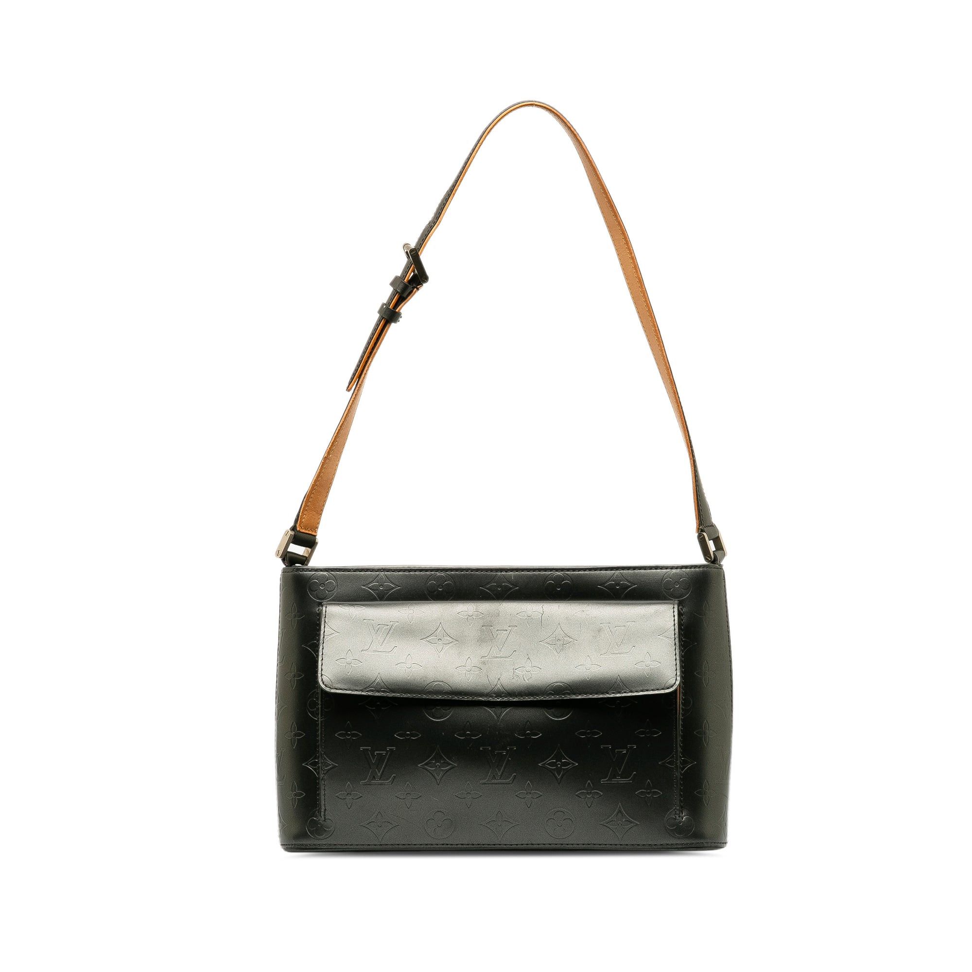 image of Louis Vuitton Monogram Mat Alston Shoulder Bag in Grey, Women's