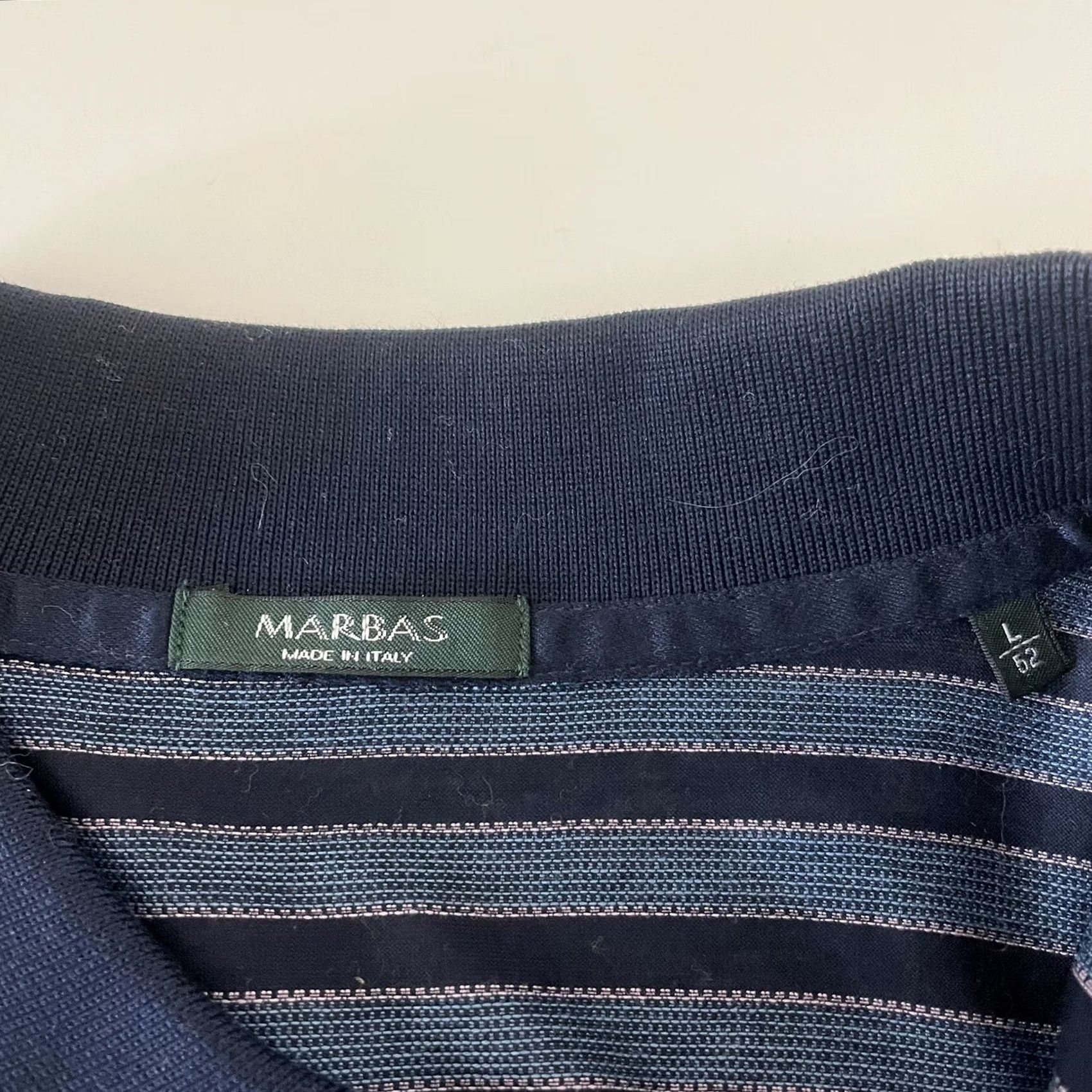 Vintage Marbas Blue Striped Short Sleeve Polo Shirt Men Large Button-Up Shirt Size US L / EU 52-54 / 3 - 2 Thumbnail