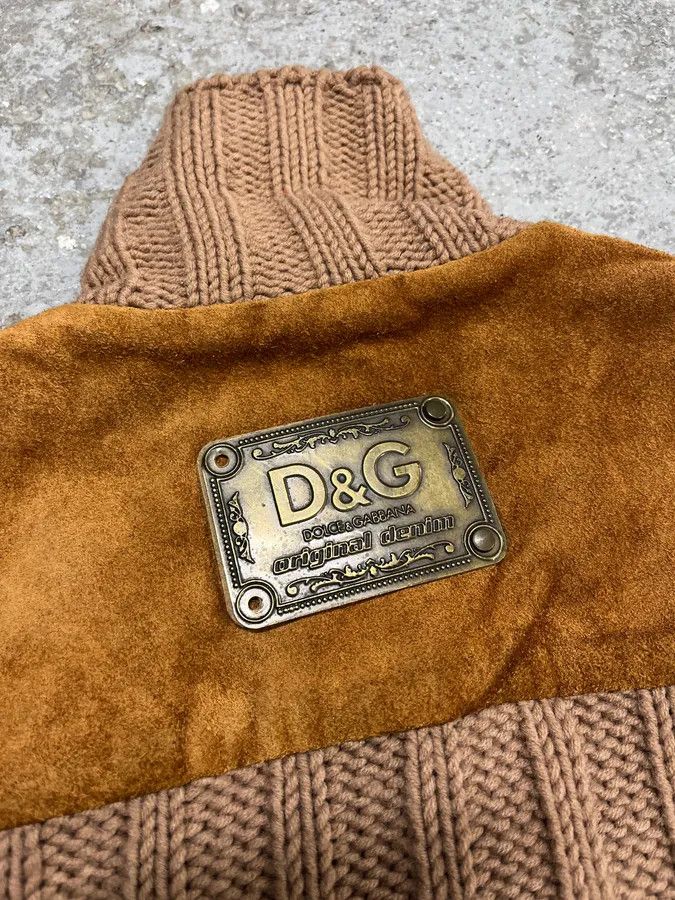 Dolce & Gabbana AW2002 Dolce & Gabbana Multi Zips Hybrid Leather & Wool Camel Jacket Size US M / EU 48-50 / 2 - 9 Thumbnail