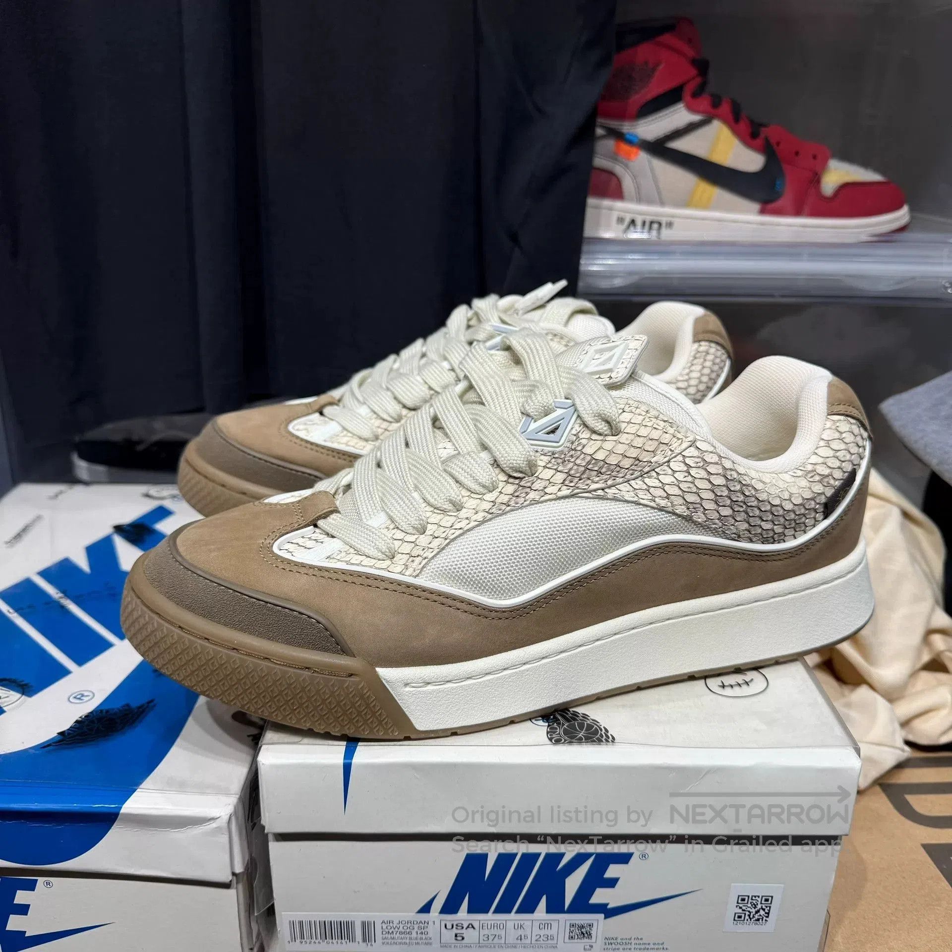 Dior beige snake print sneakers size 45. Size US 12 / EU 45 - 1 Thumbnail
