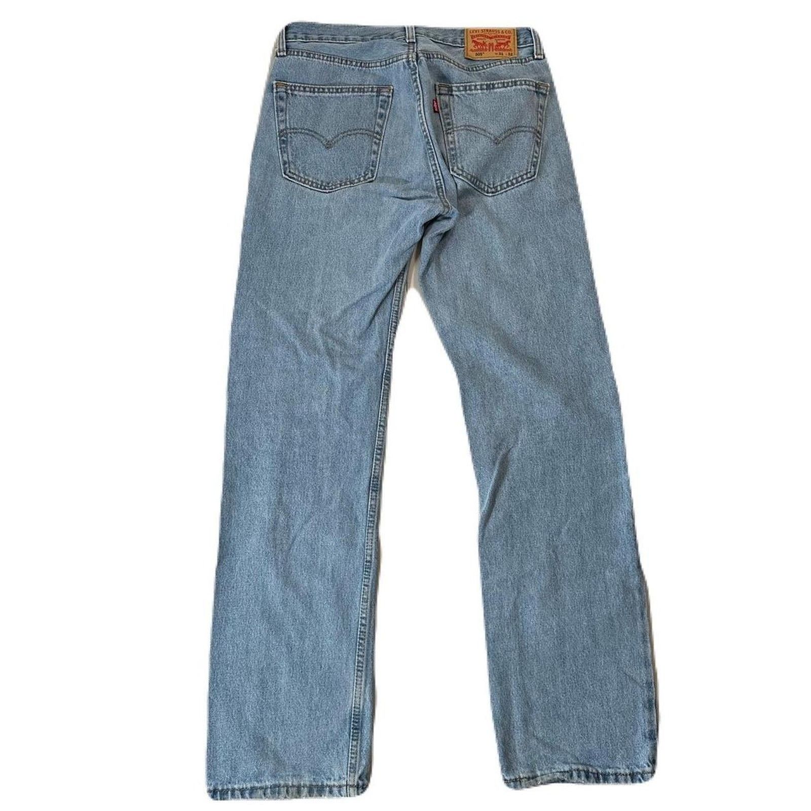 Levi's Levi’s 505 Light Wash Navy Blue Denim Jeans Size US 31 - 1 Thumbnail