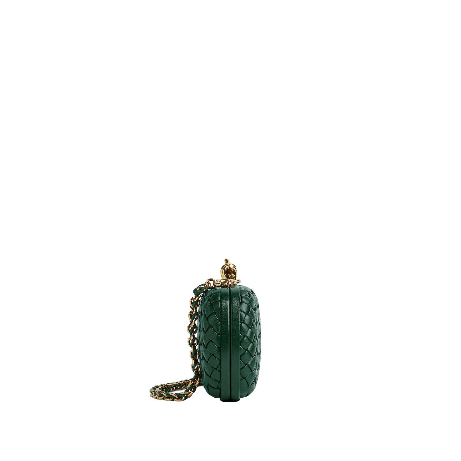 BOTTEGA VENETA Knot Chain $4700 Emerald Green Leather Minaud