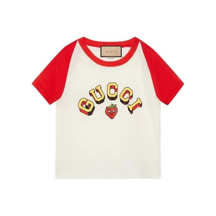 Gucci Gucci Logo Print Red Sleeve T-Shirt Size L / US 10 / IT 46 - 1 Thumbnail