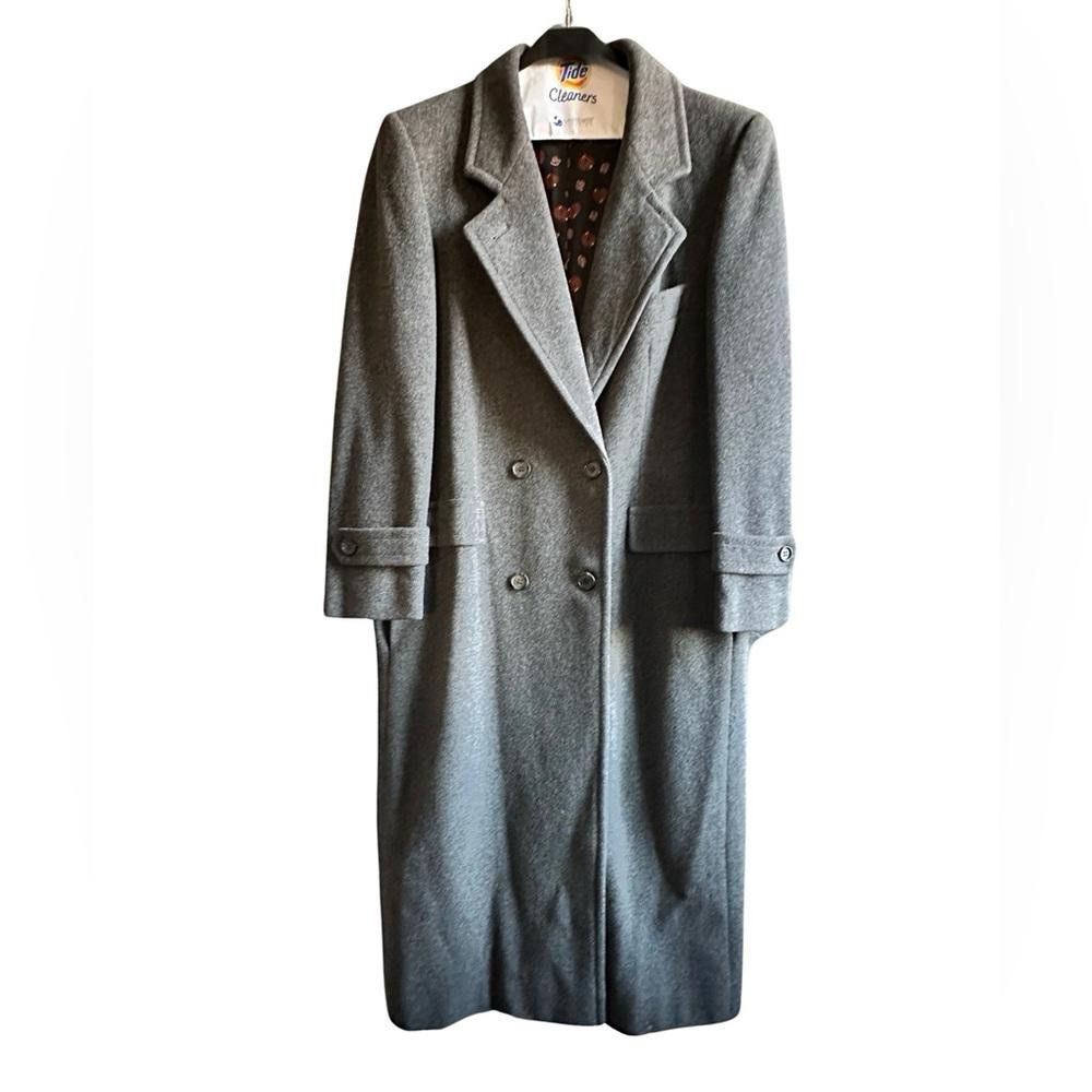 image of Evan Picone Wool Trench Coat Gray Women’S Size Large in Grey, Women's