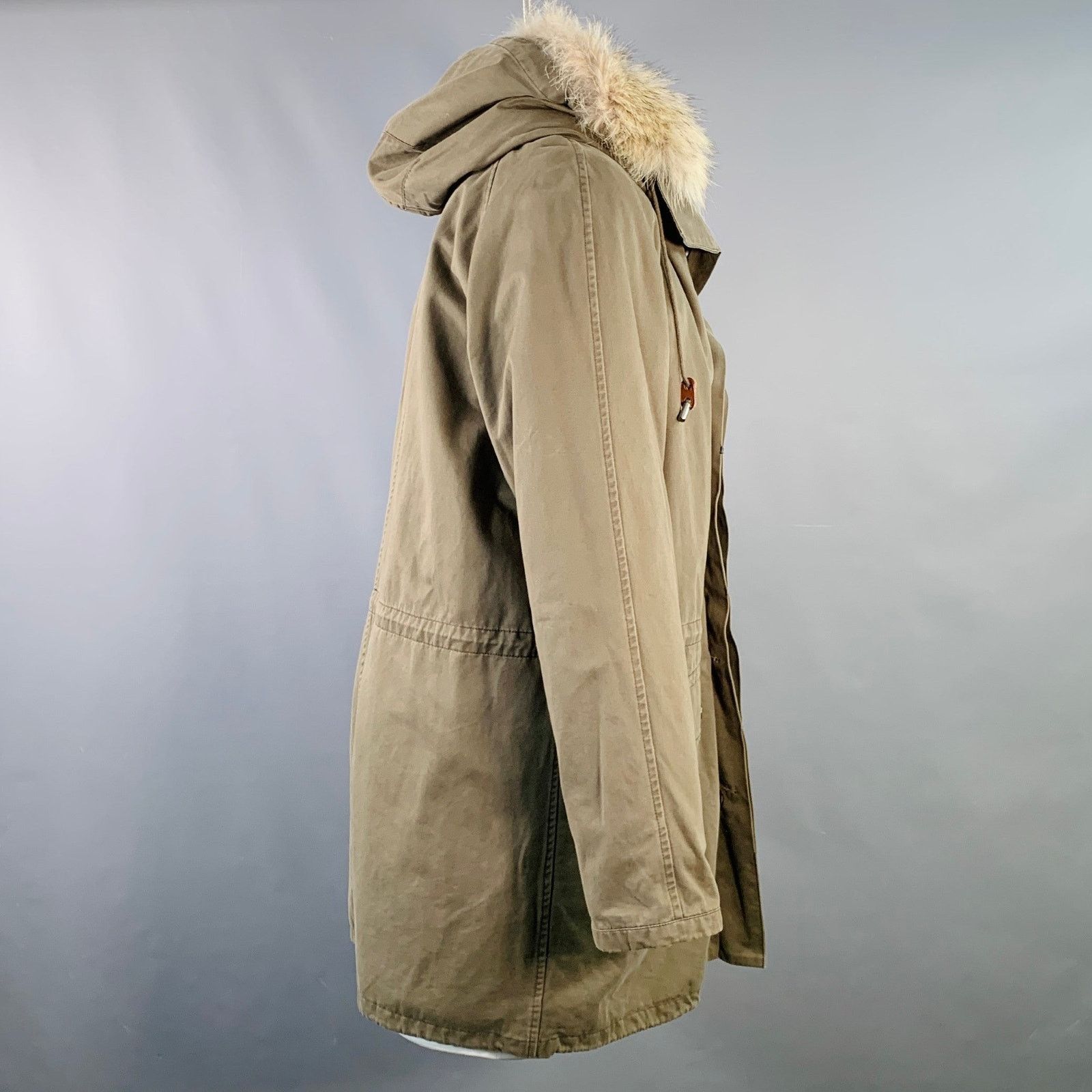 Yves Salomon YVES SALOMON Green Olive Acrylic Blend Fur Hooded Coat Size US S / EU 44-46 / 1 - 3 Thumbnail