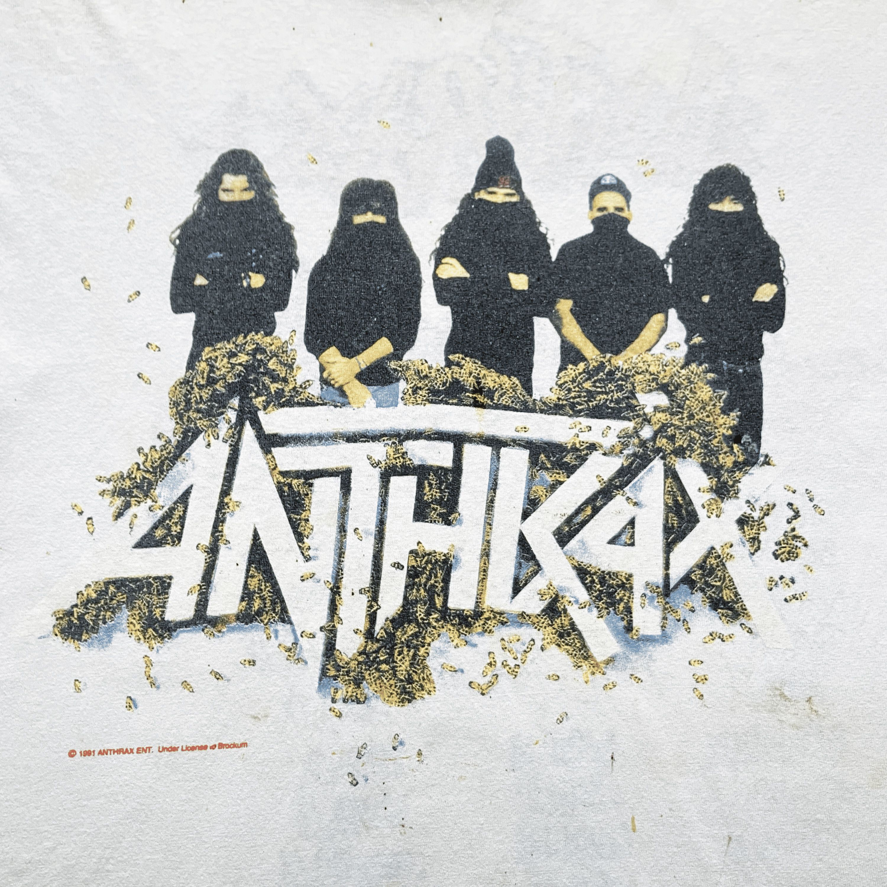 Band Tees Vintage 1991 Anthrax Bring The Noise Tour T-Shirt Size US M / EU 48-50 / 2 - 2 Thumbnail