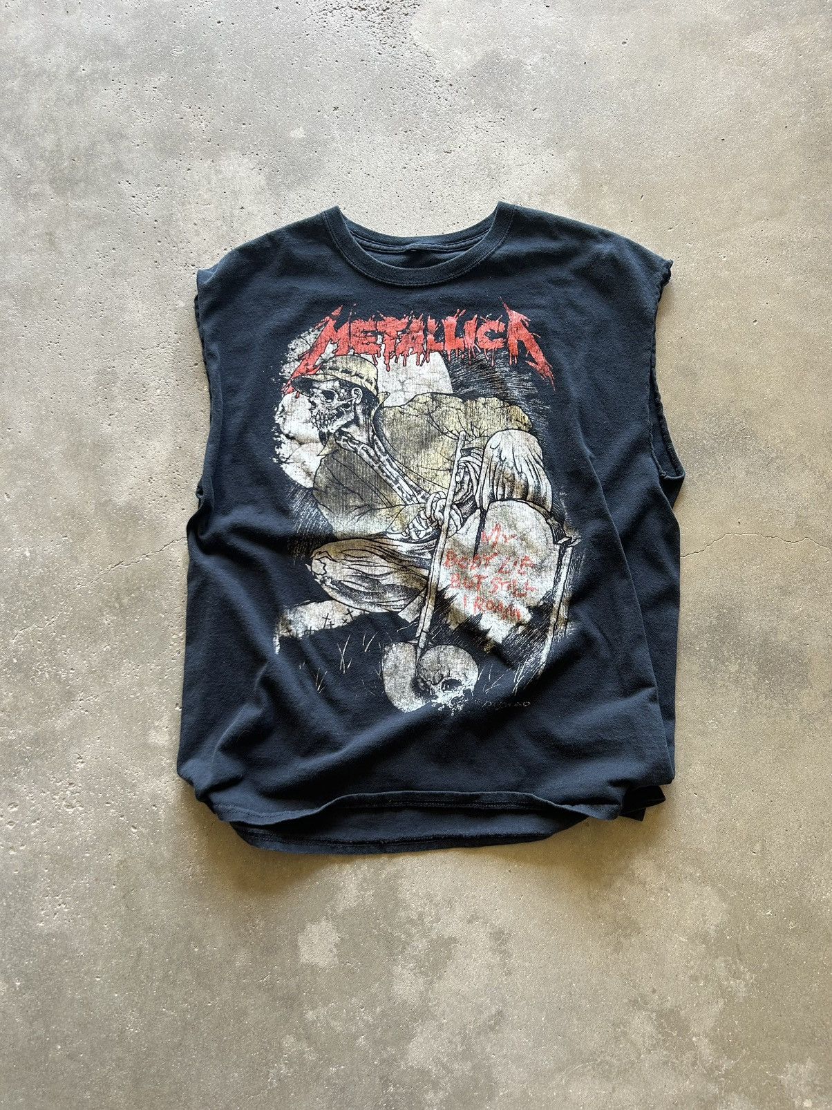 Band Tees × Vintage Vintage 90s Metallica Pushead Cutoff Size US L / EU 52-54 / 3 - 1 Thumbnail