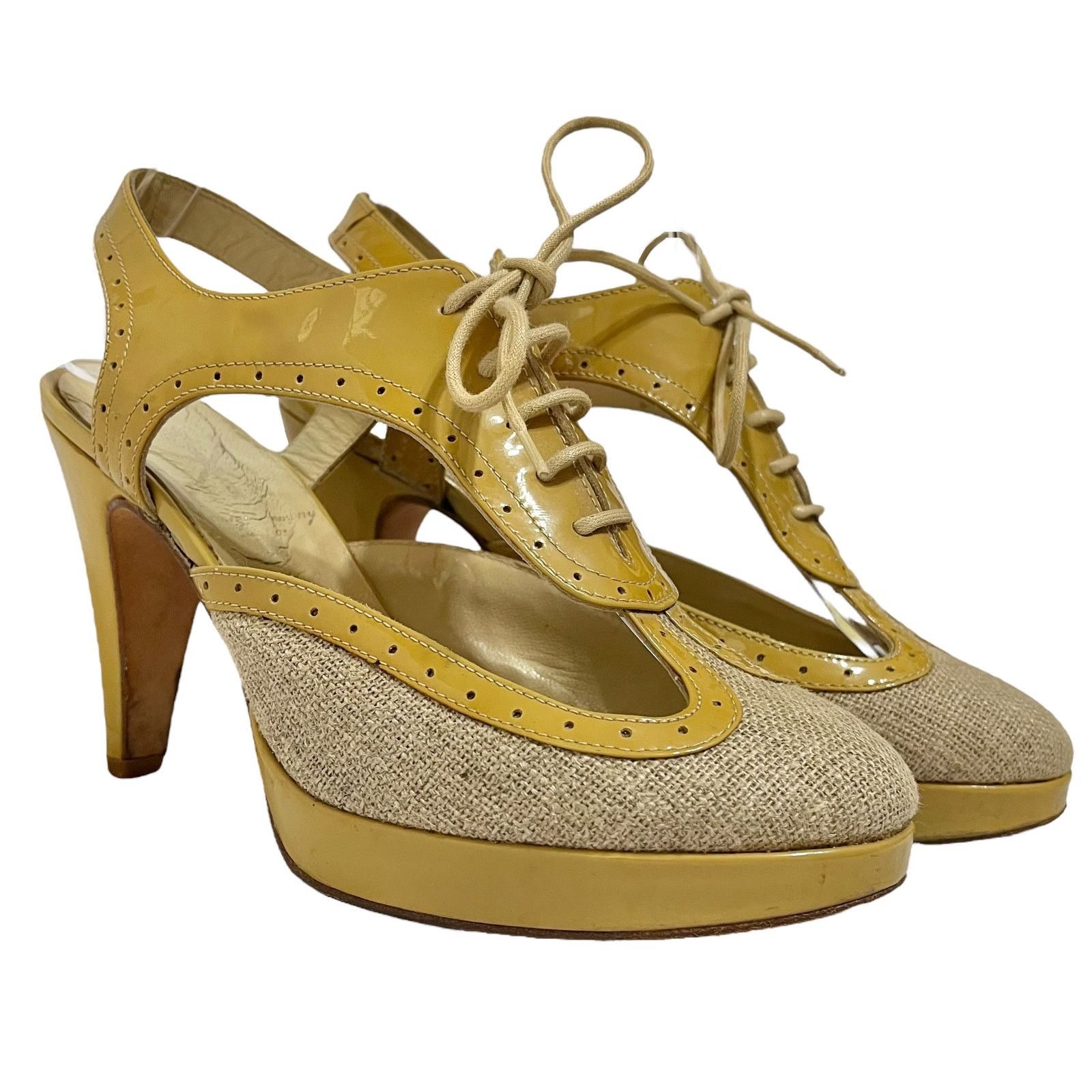 Opening Ceremony Opening Ceremony Oxford Lace-Up Cut-Out Slingback Heels Size US 6 / IT 36 - 1 Thumbnail
