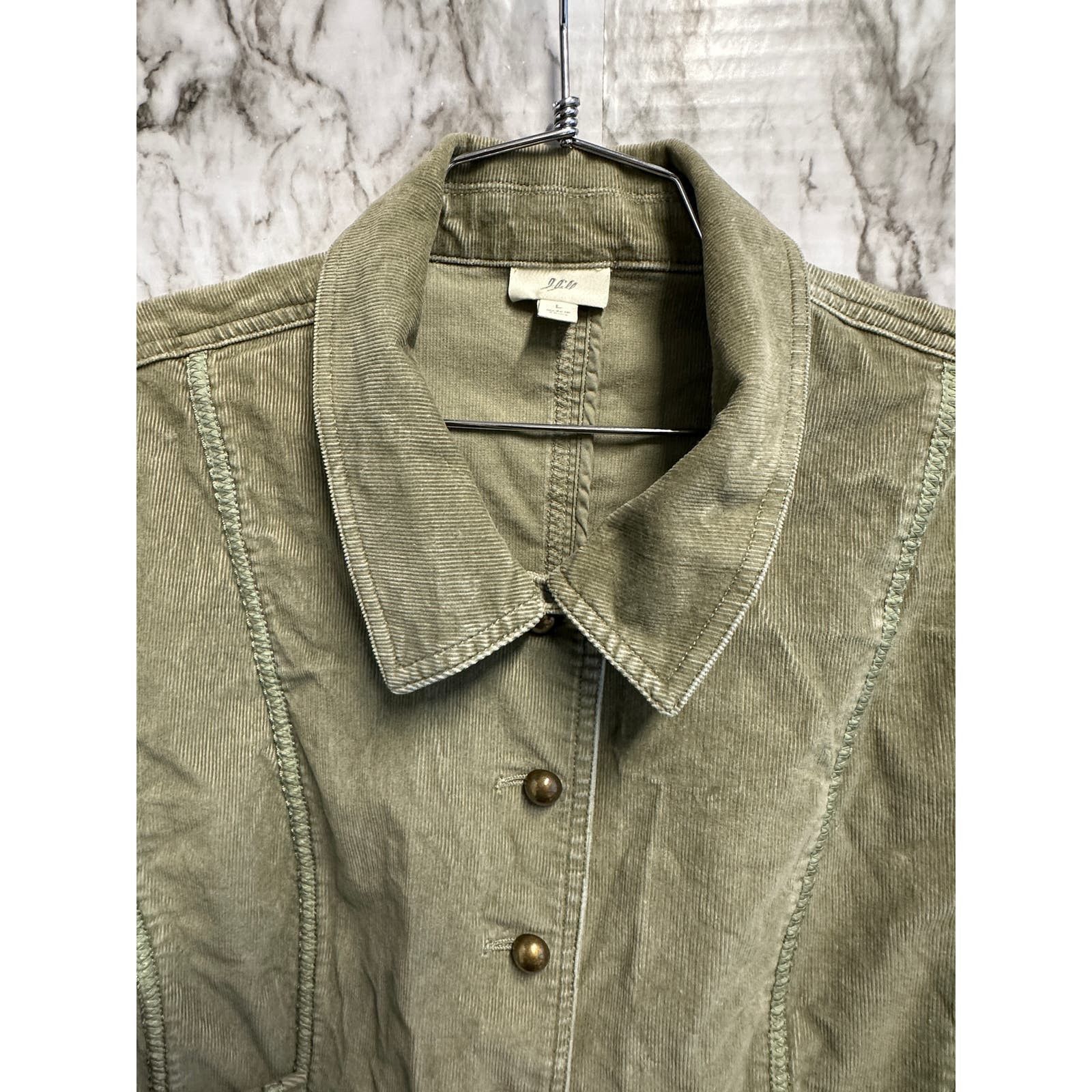 Designer J. Jill Corduroy Green Jacket women size L Size L / US 10 / IT 46 - 7 Thumbnail