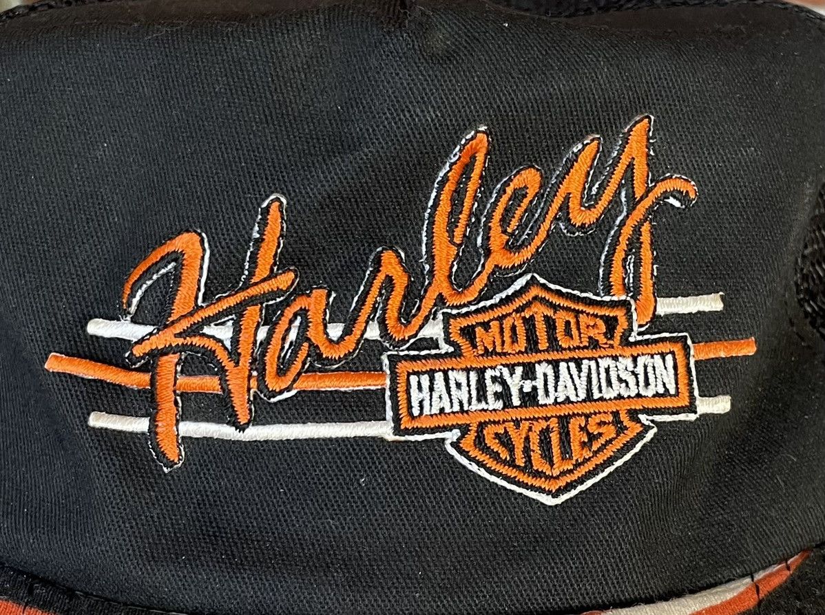Harley Davidson Vintage 80s Harley Davidson Zubaz Print Mesh Trucker Size ONE SIZE - 3 Thumbnail