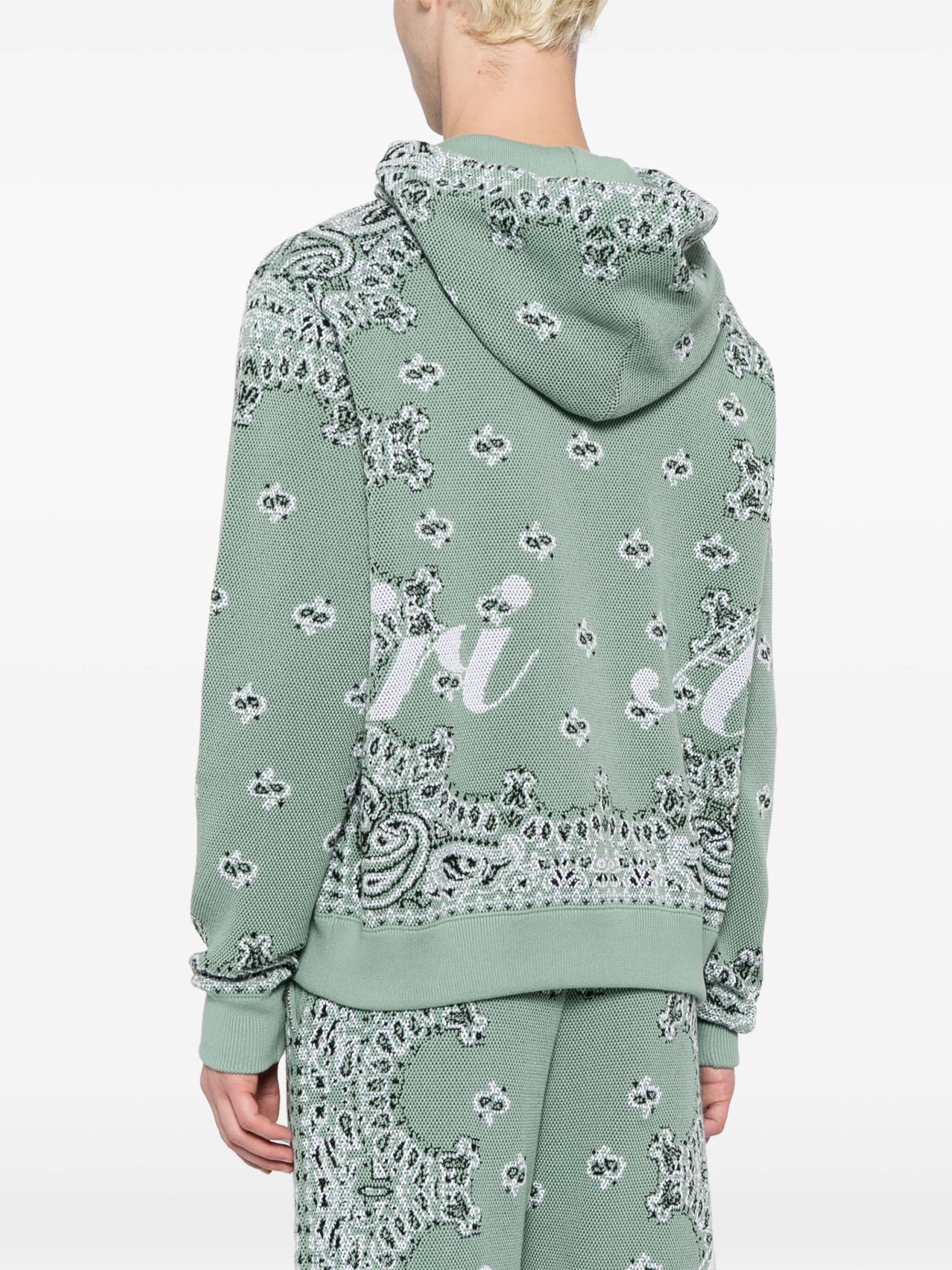 Amiri o1gr1nt1024 Bandana Knit Hoodie in Mint Size US S / EU 44-46 / 1 - 4 Thumbnail