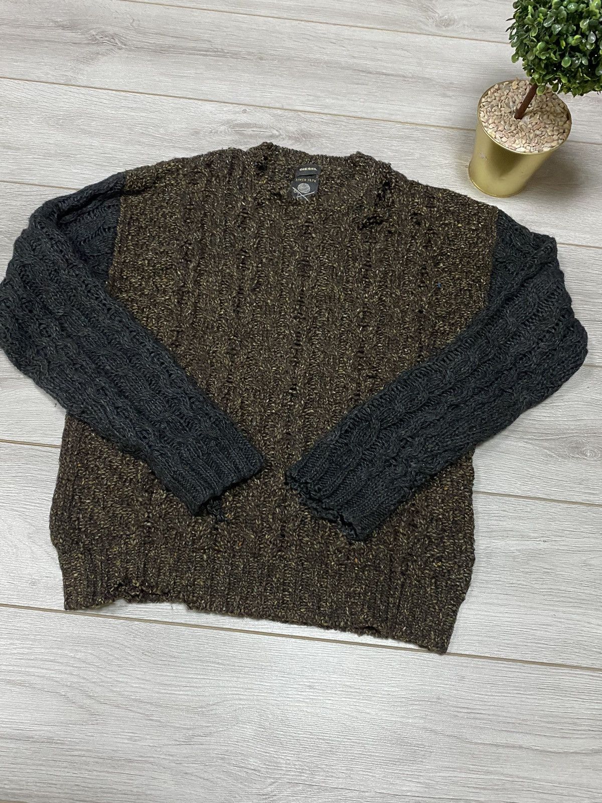 Diesel Diesel distressed vintage knitted designer sweater Size US L / EU 52-54 / 3 - 6 Thumbnail