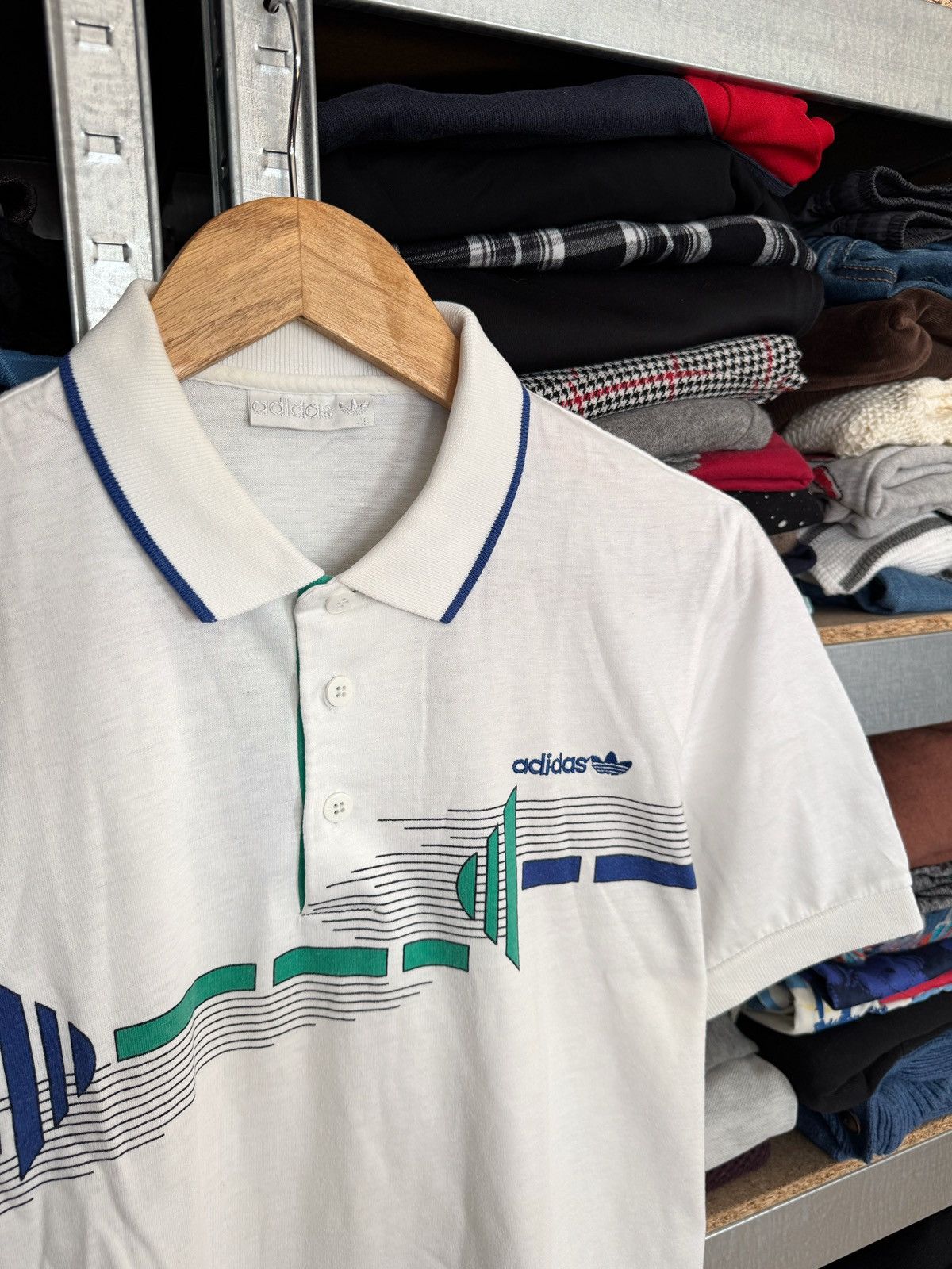 Adidas Vintage 80s Adidas Graphic Print Tennis Polo Shirt Sz S Tee Size US S / EU 44-46 / 1 - 3 Thumbnail