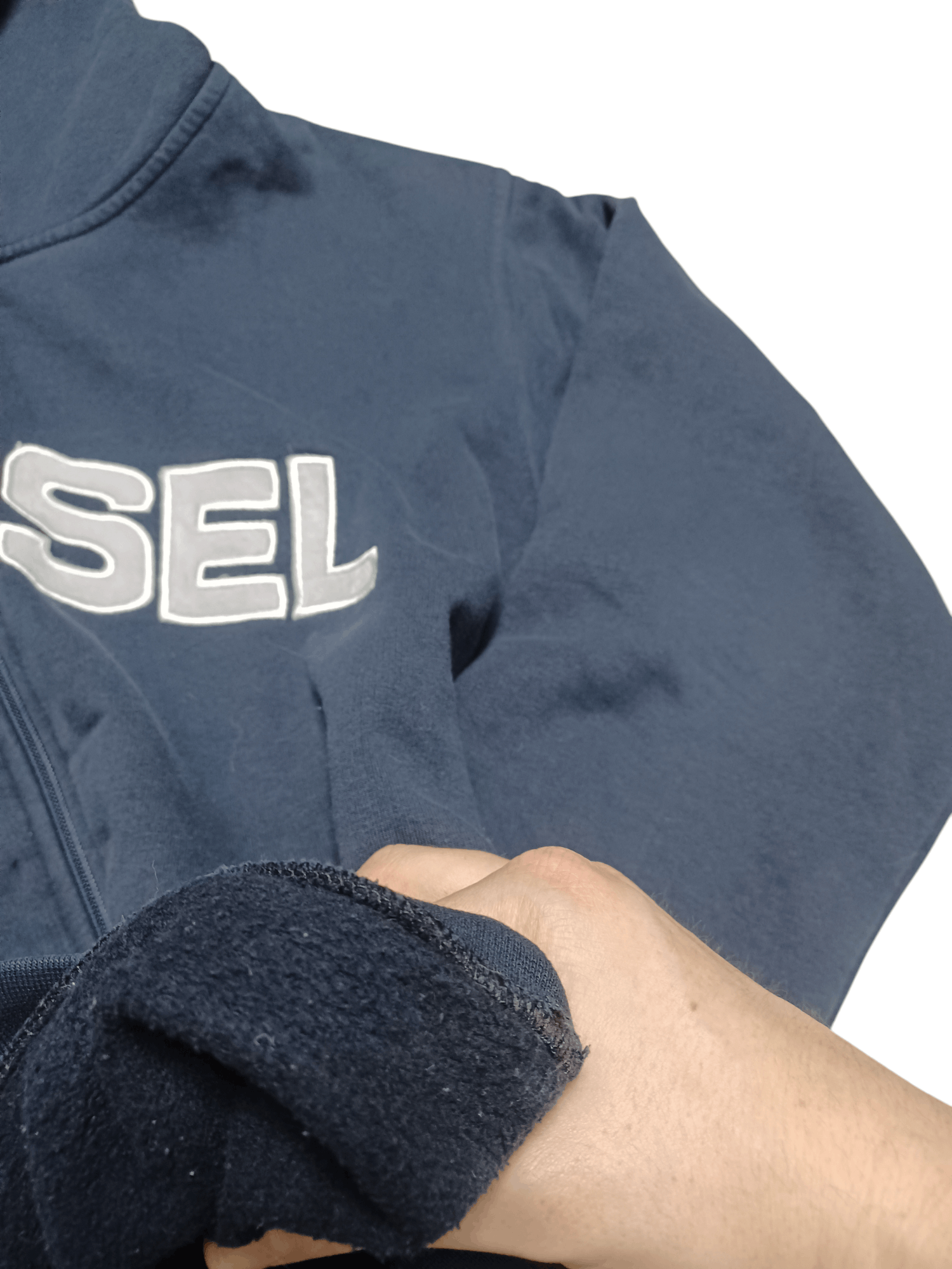 Diesel DIESEL VINTAGE BIGLOGO EMBROIDERED ZIP HOODIE Y2K DRILL Size US L / EU 52-54 / 3 - 3 Thumbnail