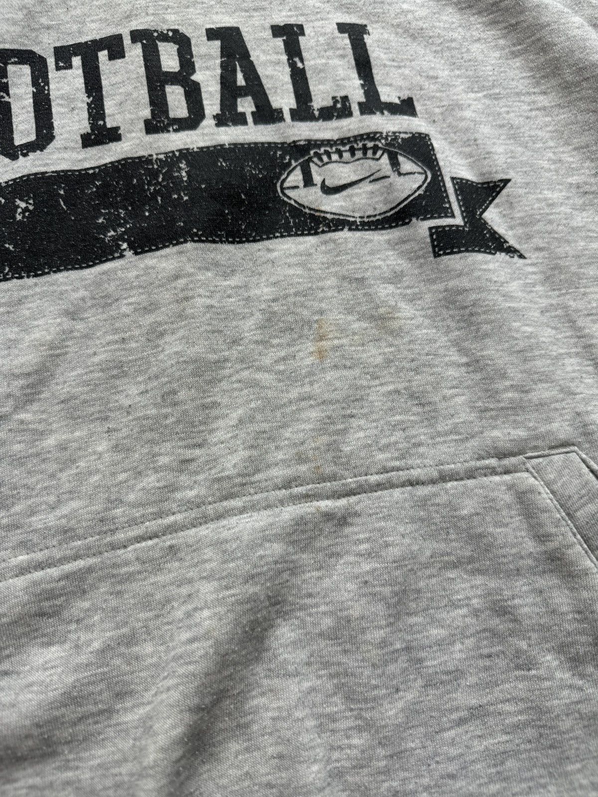 Nike × Vintage Nike Football boxy hoodie vintage rap skate grey logo swoosh Size US L / EU 52-54 / 3 - 6 Thumbnail