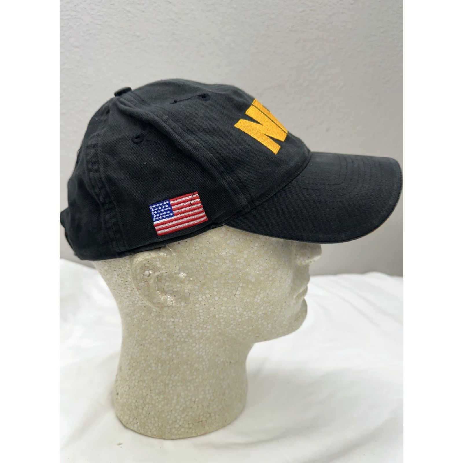 Vintage Unbranded NRA American Flag Baseball Hat Black Yellow Embroidered Adjustable Cap Boys Mens MLB Cap Size ONE SIZE - 5 Thumbnail