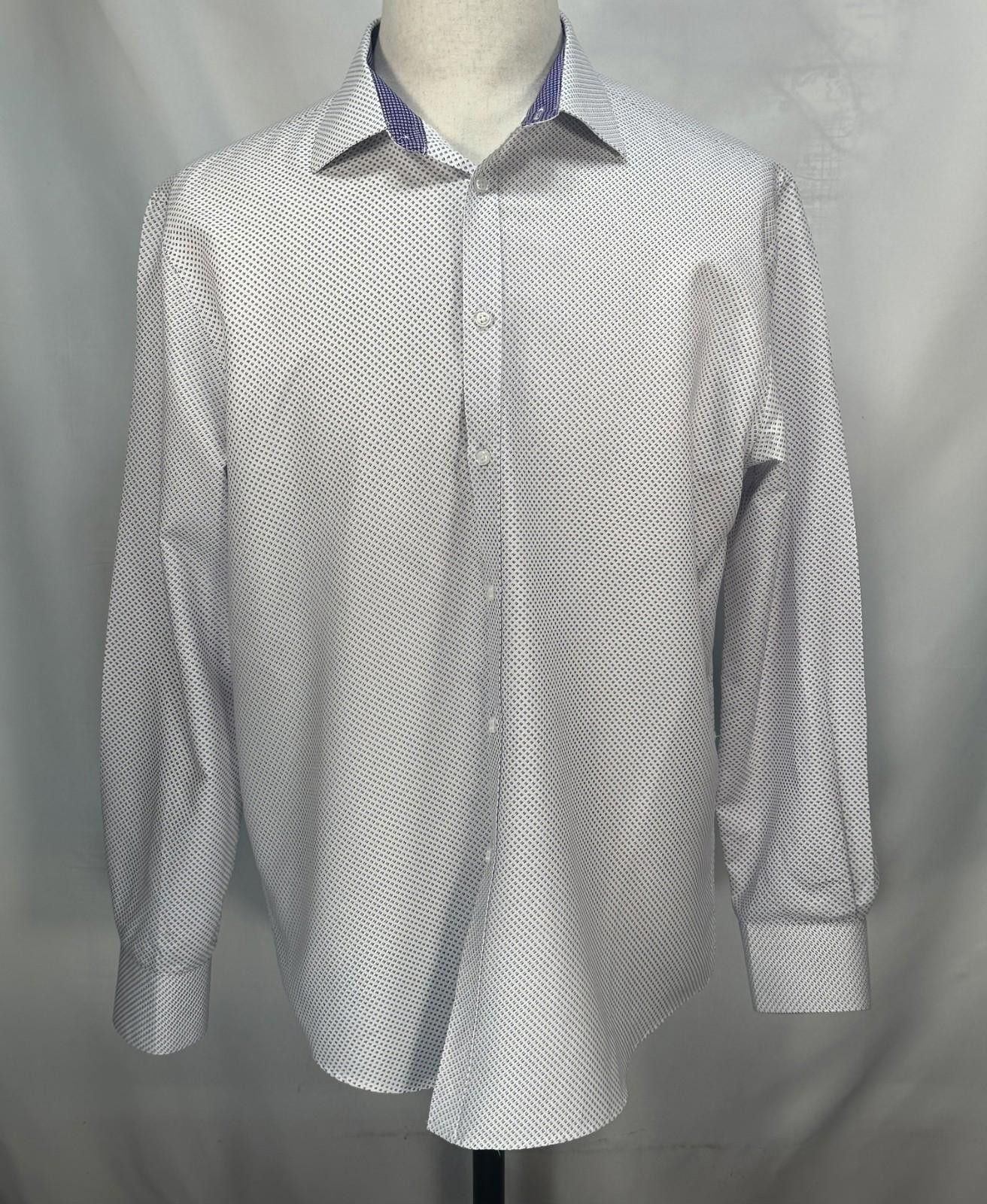 Calabrese Calabrum Modern Fit Button Up Shirt Purple Men's L 16-16.5 Size US L / EU 52-54 / 3 - 1 Thumbnail