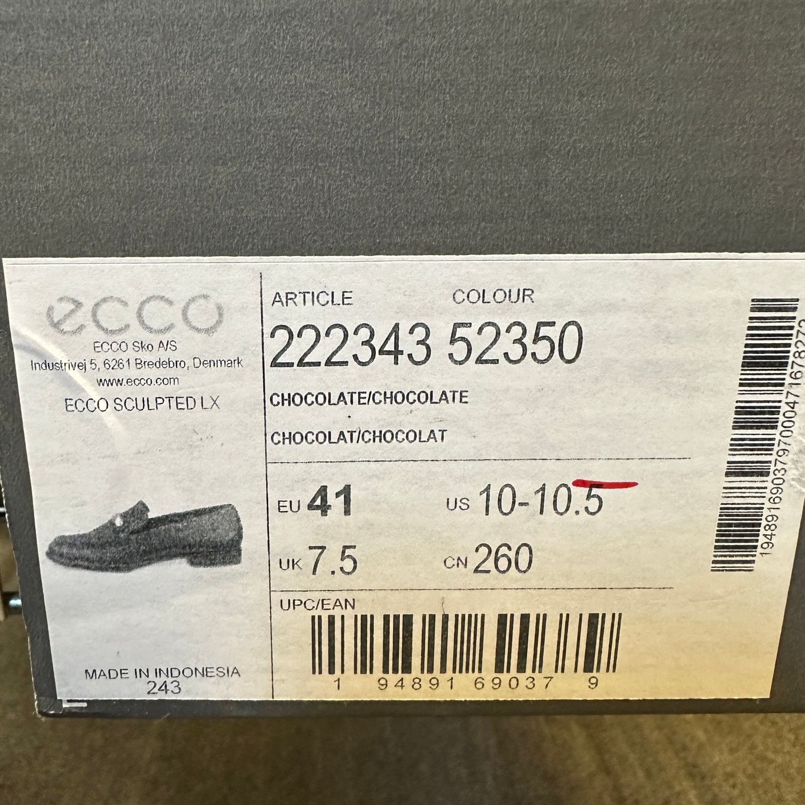 Ecco ECCO WOMEN'S 41 SCULPTED LX CHOCOLATE BROWN LOAFER NIB Size US 10.5 / IT 40.5 - 6 Thumbnail