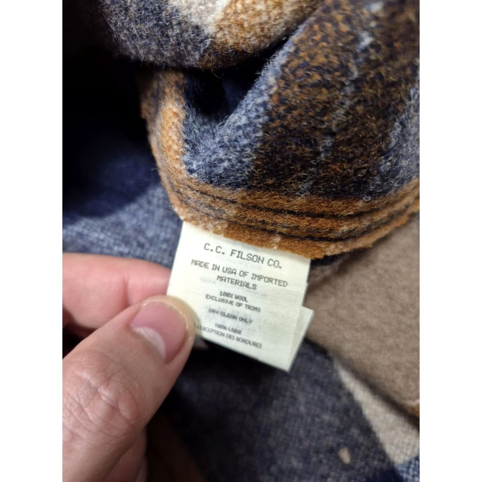 Filson VINTAGE Filson Wool Jac-Shirt LT Navy/Bronze Workwear Limited Edition Shirt Mens LT Heavyweight Flannel Plaid Size US L / EU 52-54 / 3 - 5 Thumbnail
