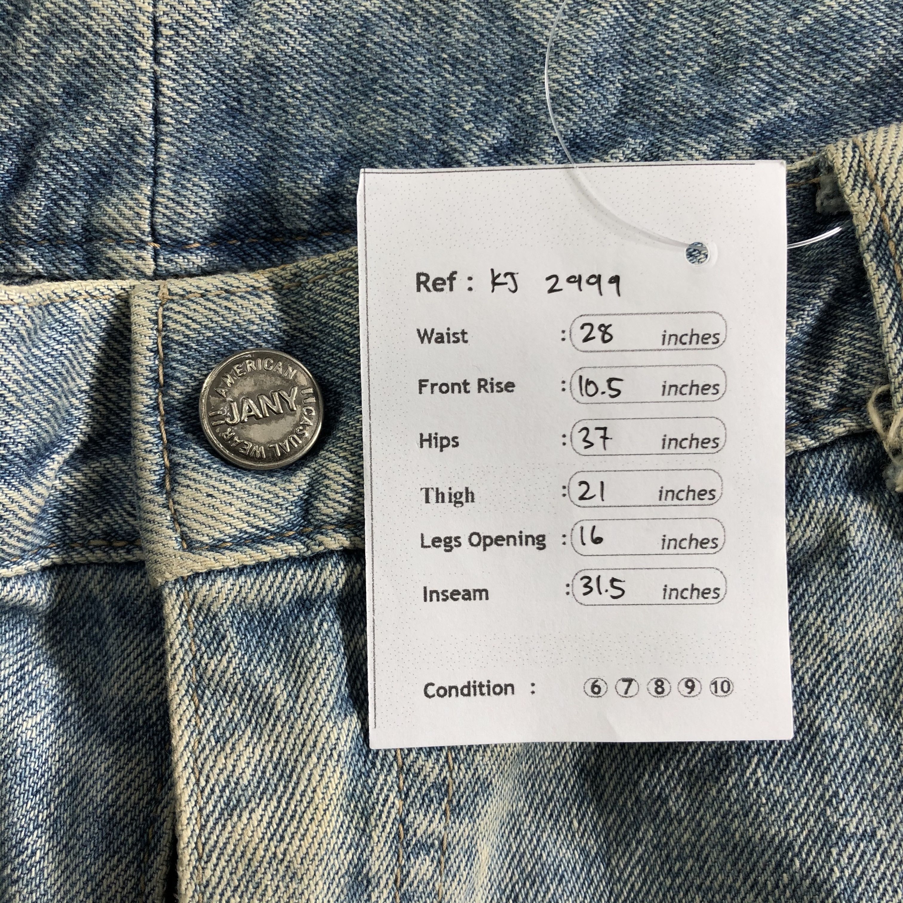 Japanese Brand Vintage 80s Japaanese Jeans Faded Blue Denim KJ2999 Size US 28 / EU 44 - 8 Thumbnail