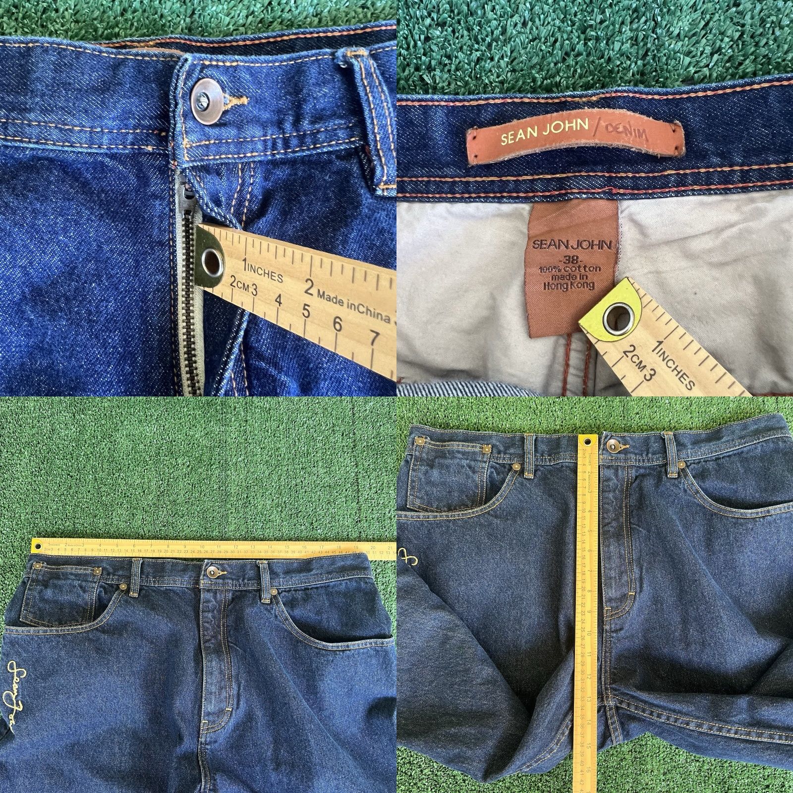 Sean John VINTAGE Sean John Jeans Baggy Wide-Leg 39x34.25" 21" Openings Mens Denim Blue 90s Hip Hop 5-Pocket Size US 39 - 8 Thumbnail