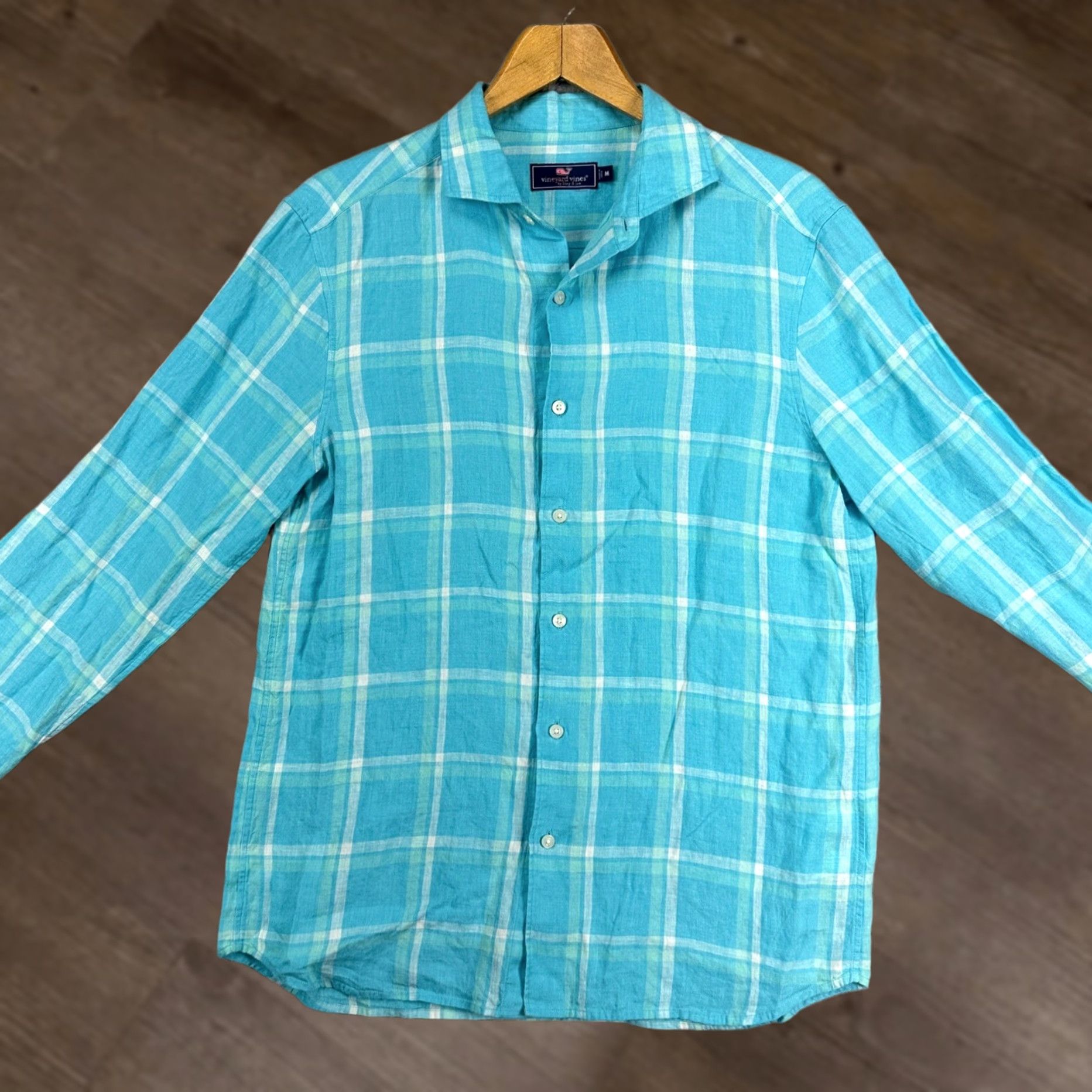 Vineyard Vines Vineyard Vines Mens Button Up Shirt Medium Blue Plaid Linen Bendback Tisbury NEW Shirt Mens Blue Plaid Linen Bendback Tisbury NEW Size US M / EU 48-50 / 2 - 1 Thumbnail