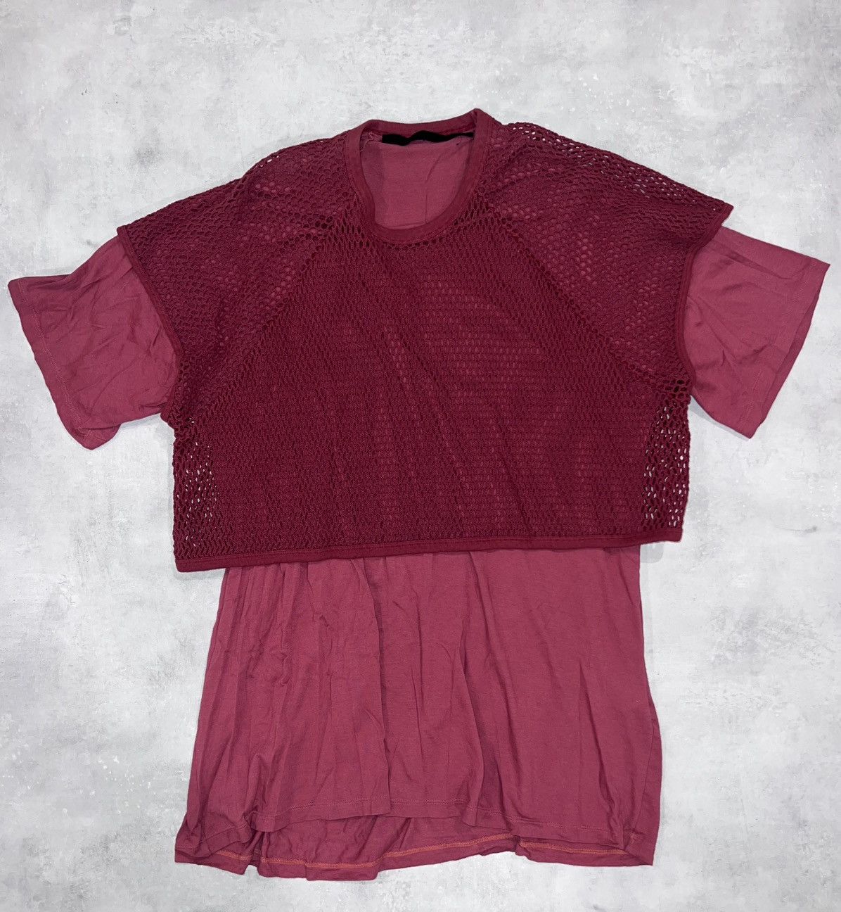 Julius JULIUS SS18 Cotton Mesh Layered Tee 617CUM24 (Red) Size US M / EU 48-50 / 2 - 1 Thumbnail