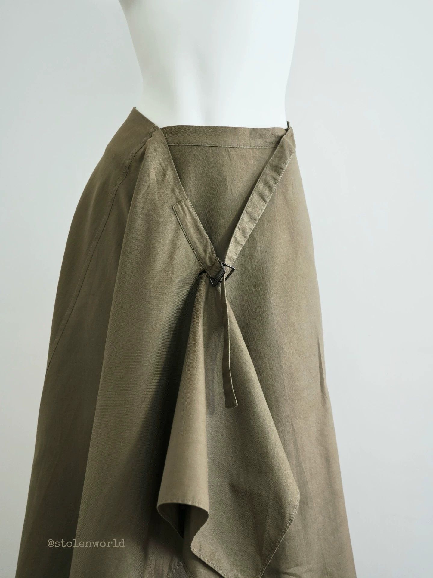 Yohji Yamamoto Yohji Yamamoto Noir Military Green Drape Skirt Size 26" / US 2 / IT 38 - 7 Thumbnail