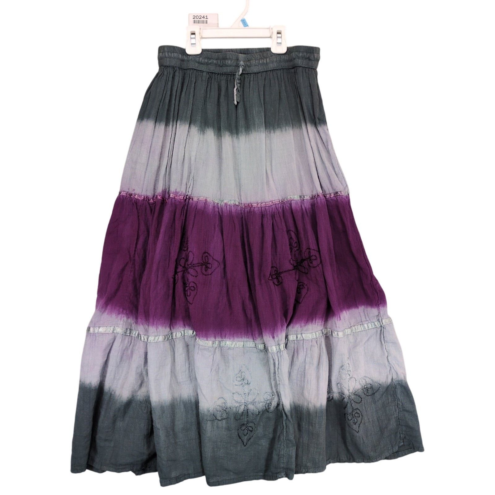 Other Jackpot Purple Gray Tie Dye Tiered Maxi Skirt One Size Size 30" / US 8 / IT 44 - 1 Thumbnail