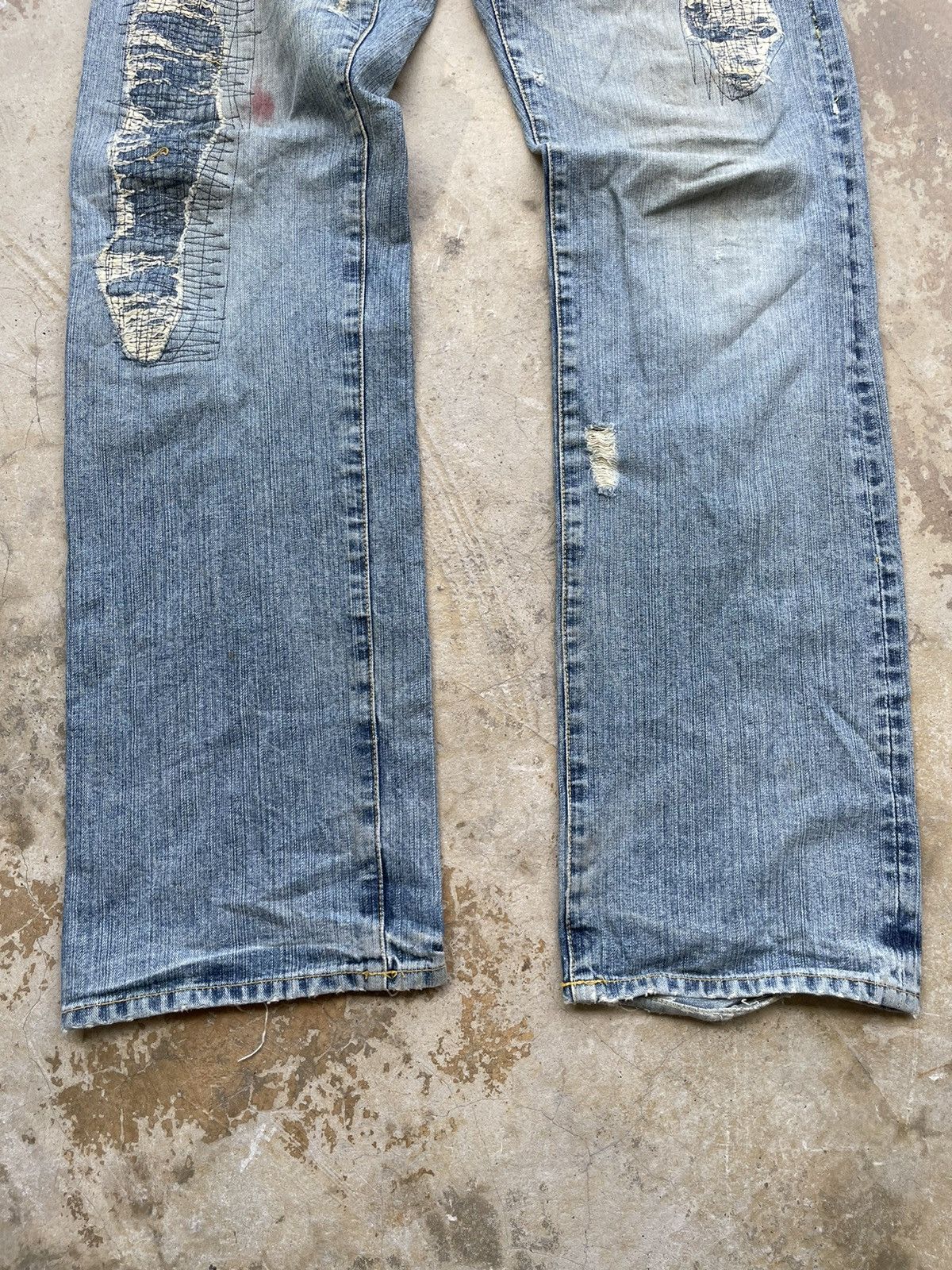 If Six Was Nine Vintage Beelish Distressed Jeans Kapital Patchwork Style Size US 32 / EU 48 - 7 Thumbnail