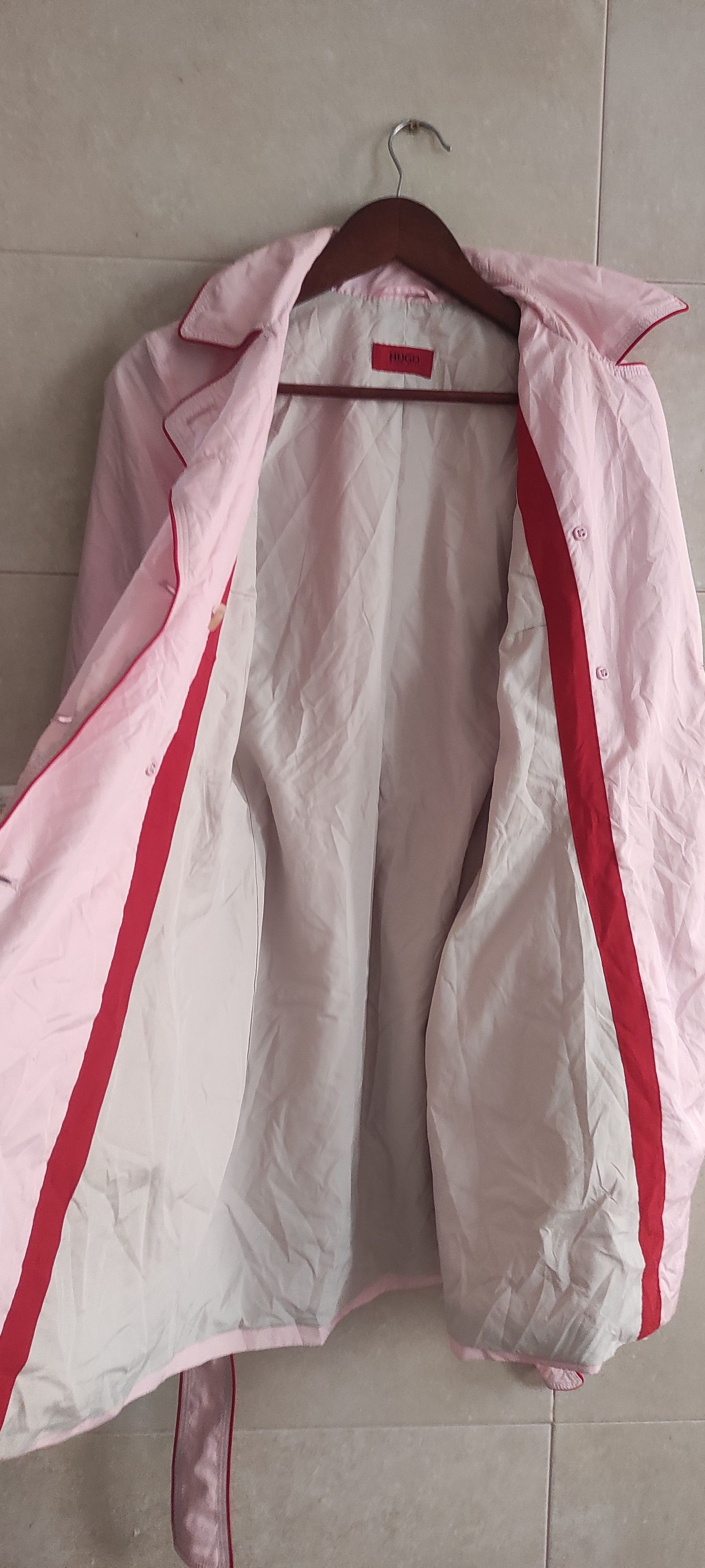 Hugo Boss × Vintage Hugo Boss Classic Double-breasted Trench Coat Light Pink Size S / US 4 / IT 40 - 14 Thumbnail