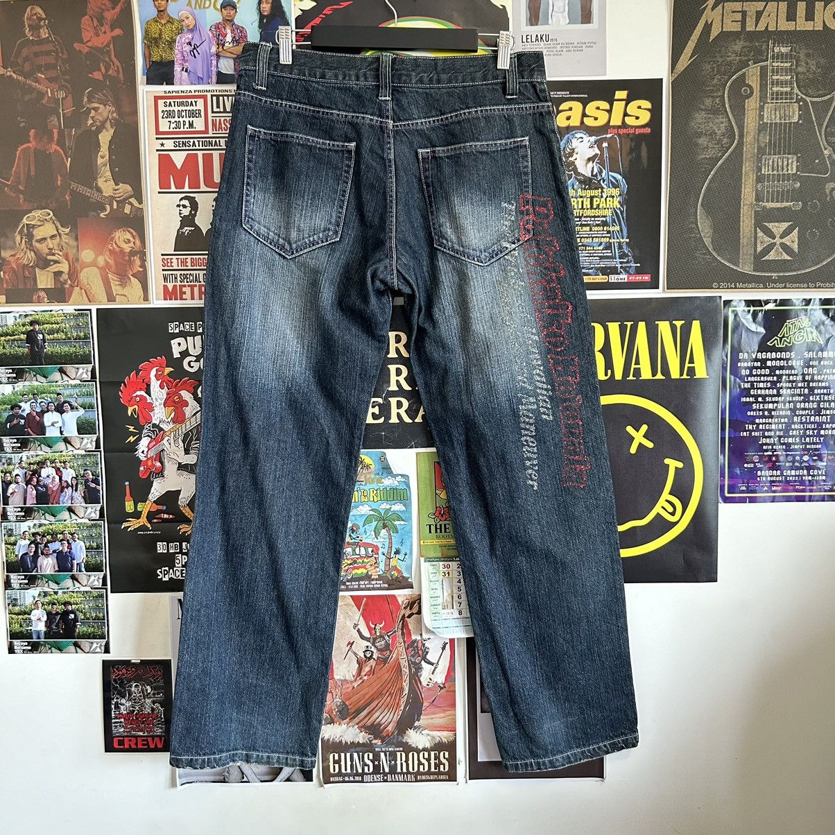 Vintage Vintage Japanese Denim Rasta Marijuana Leaf Print and Patch Size US 34 / EU 50 - 7 Thumbnail