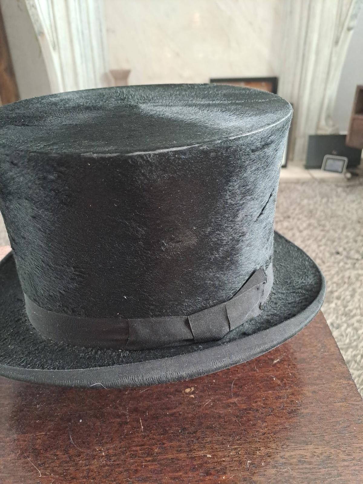 Handmade Men’s Edwardian Victorian 1900s Black Top Hat Vintage 57cm Size ONE SIZE - 4 Thumbnail