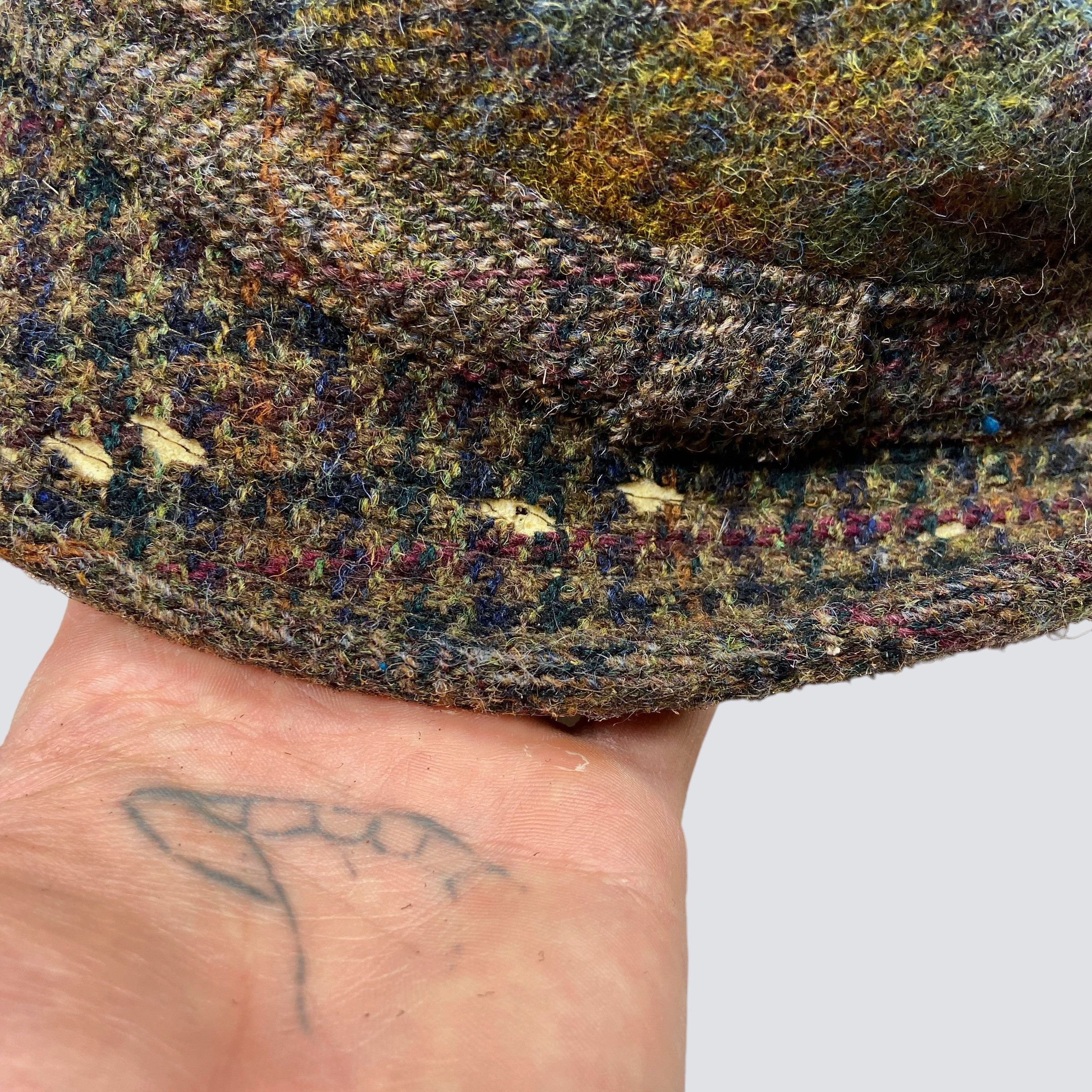 Harris Tweed 1980s HARRIS TWEED ARCHIVE PATCHWORK BUCKLE HAT - № 4137 Size ONE SIZE - 3 Thumbnail