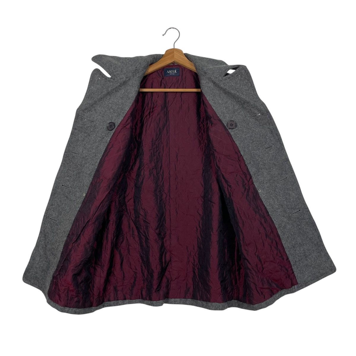Japanese Brand Ascot Double Breasted Wool Coat Size M / US 6-8 / IT 42-44 - 11 Thumbnail