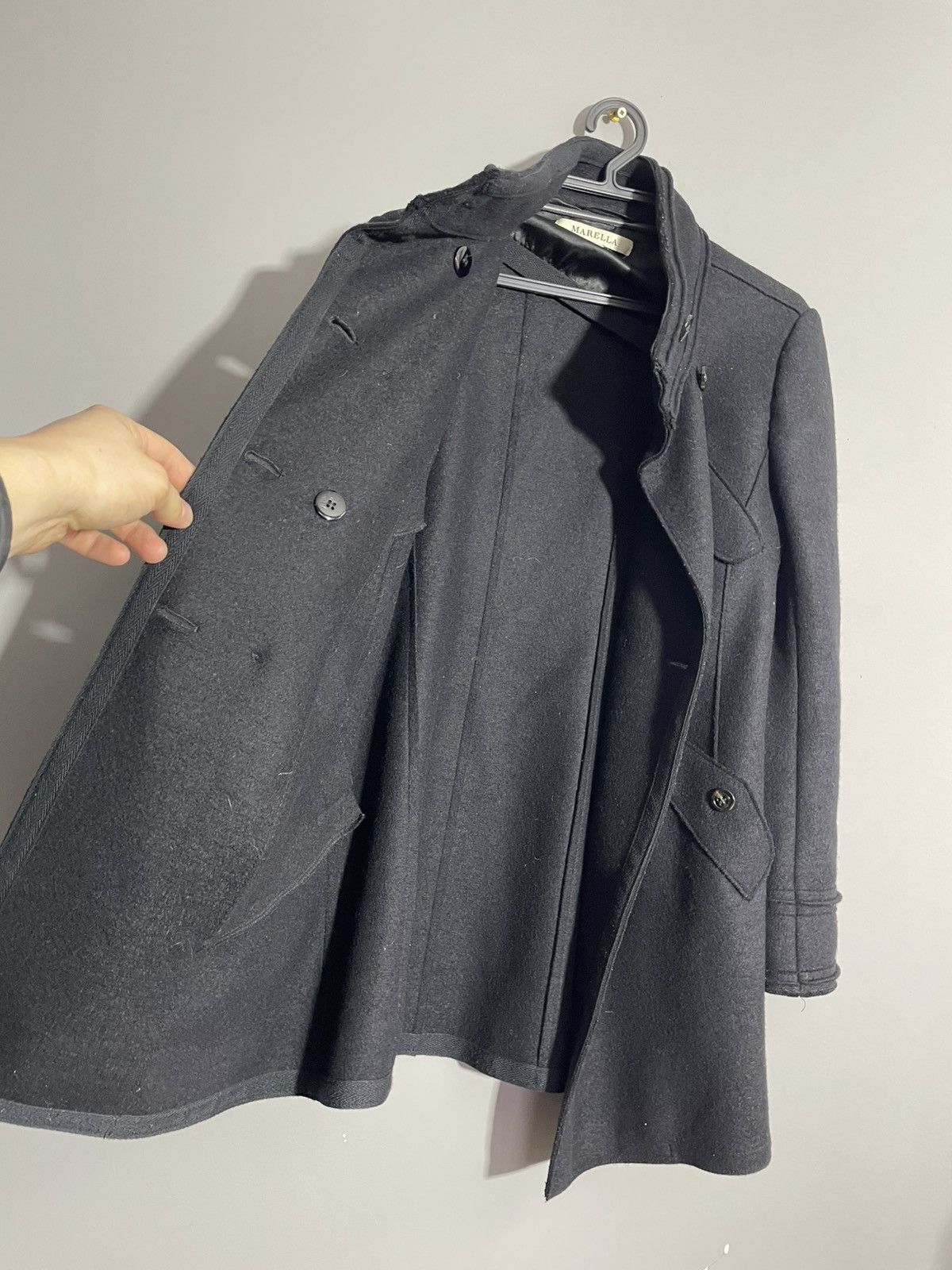 Marella Marella Black Double Breasted Wool coat Size M / US 6-8 / IT 42-44 - 13 Thumbnail