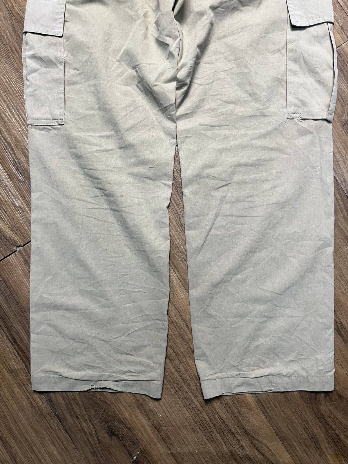 If Six Was Nine Khaki Baggy Cargo Pants with Gothic Print & Skull Patch (40) Size US 27 - 14 Thumbnail