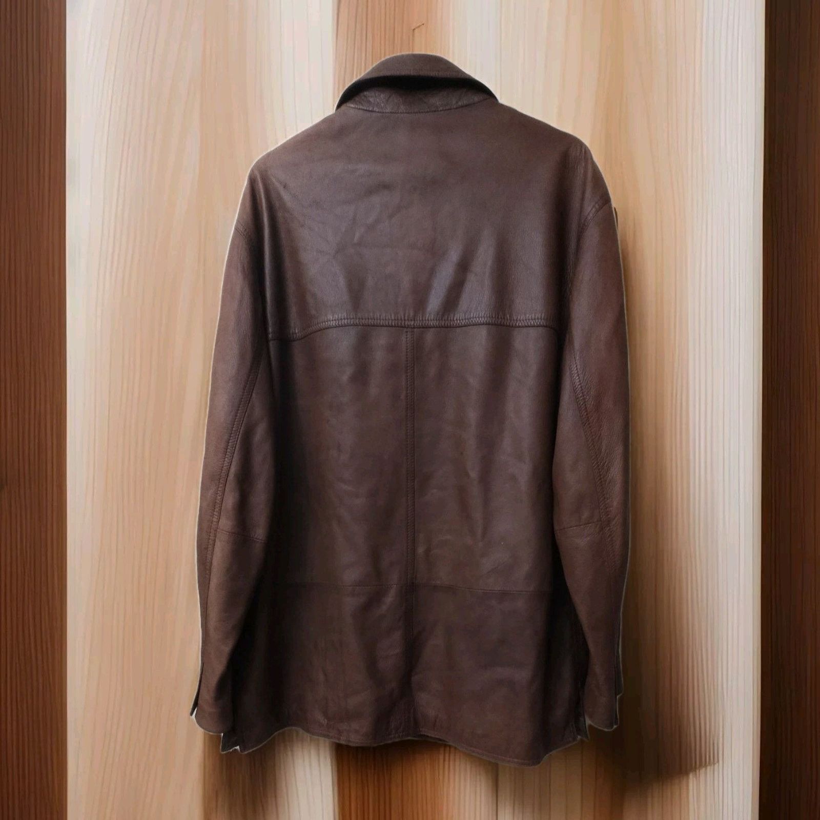 Giani Bernini Bernini Genuine Cupro Leather Jacket Coffee Men’s 52 Size US XL / EU 56 / 4 - 3 Thumbnail