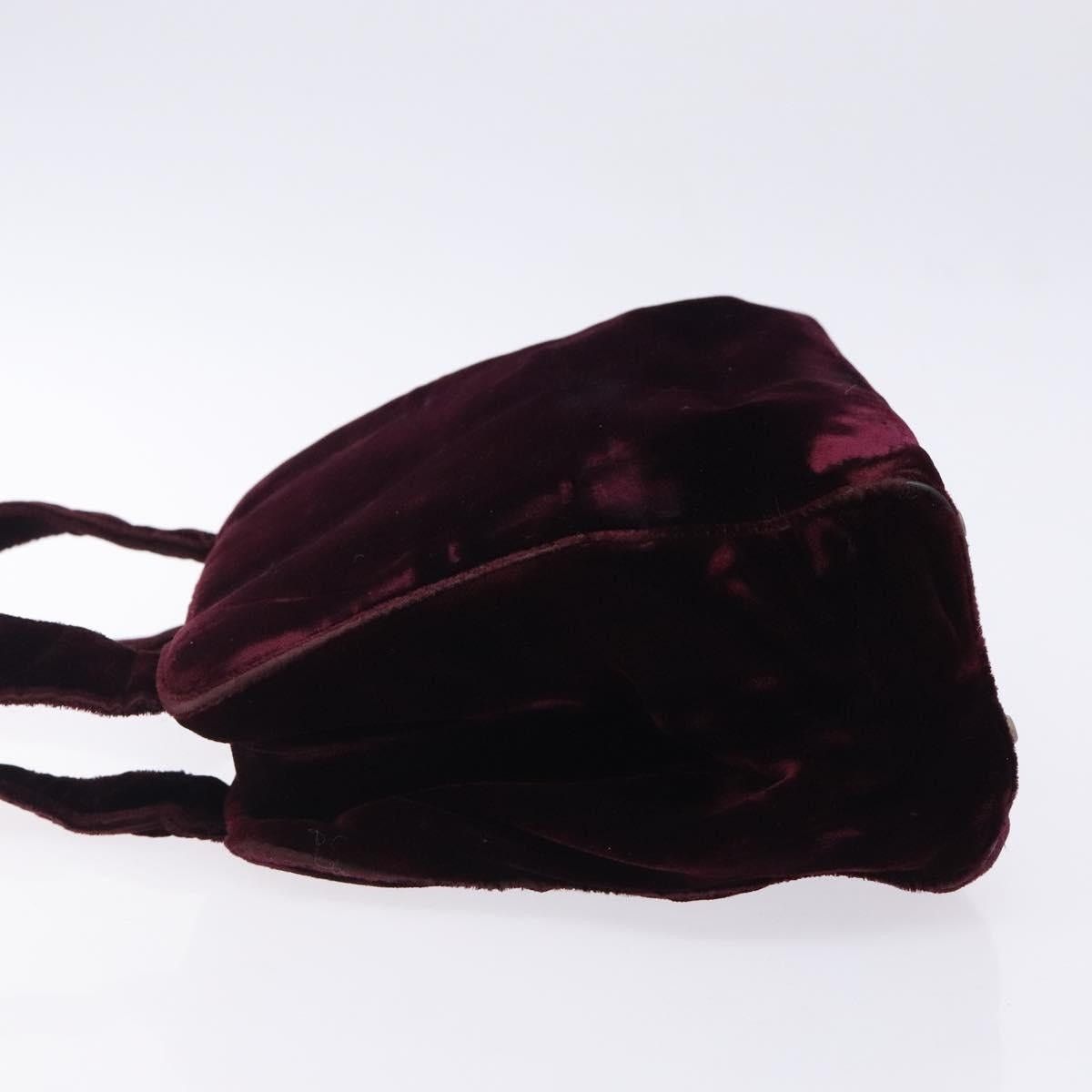 Prada PRADA Hand Bag Velor Bordeaux Silver Size ONE SIZE - 5 Thumbnail