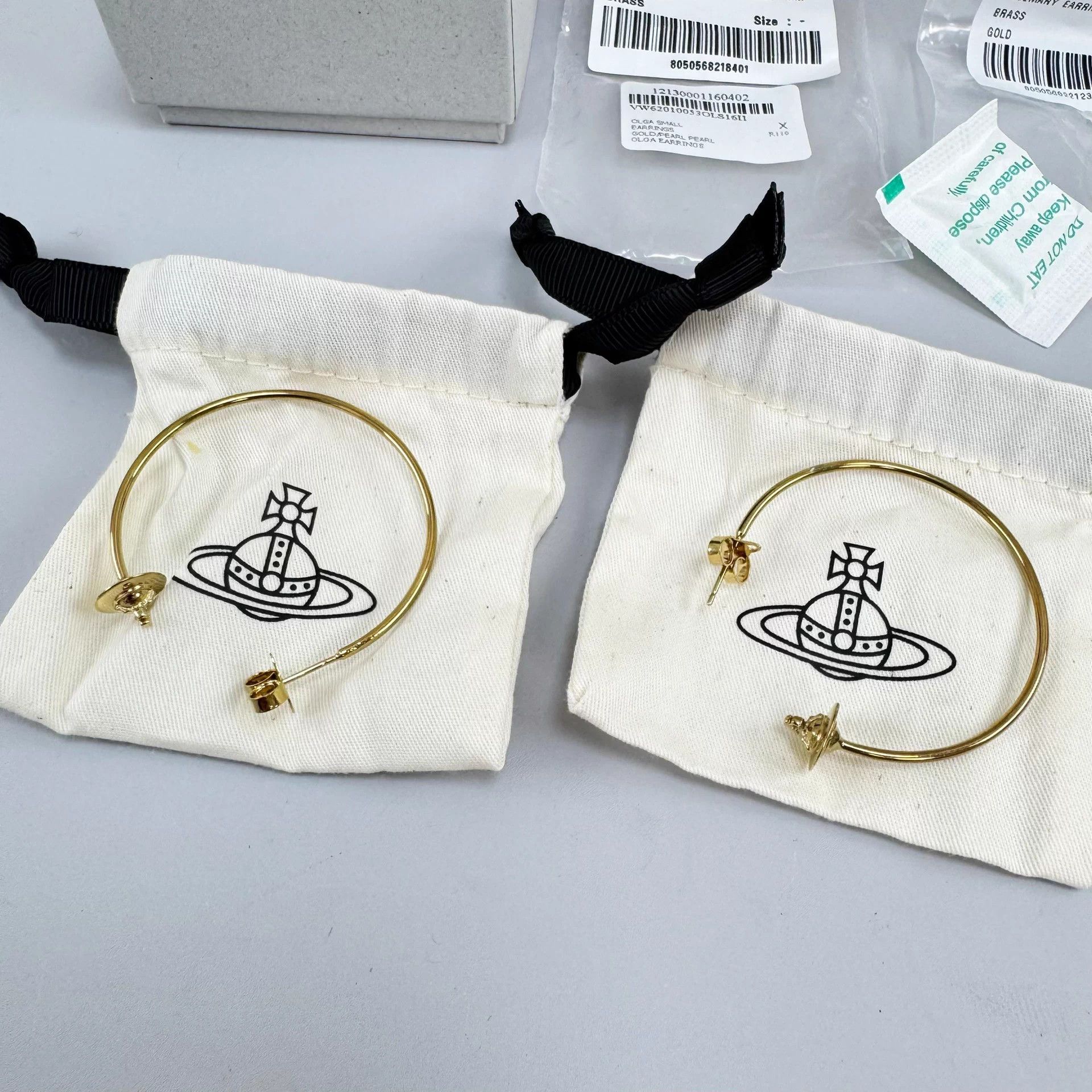 Vivienne Westwood Vivienne Westwood Saturn Gold Earrings OS New Size ONE SIZE - 2 Thumbnail