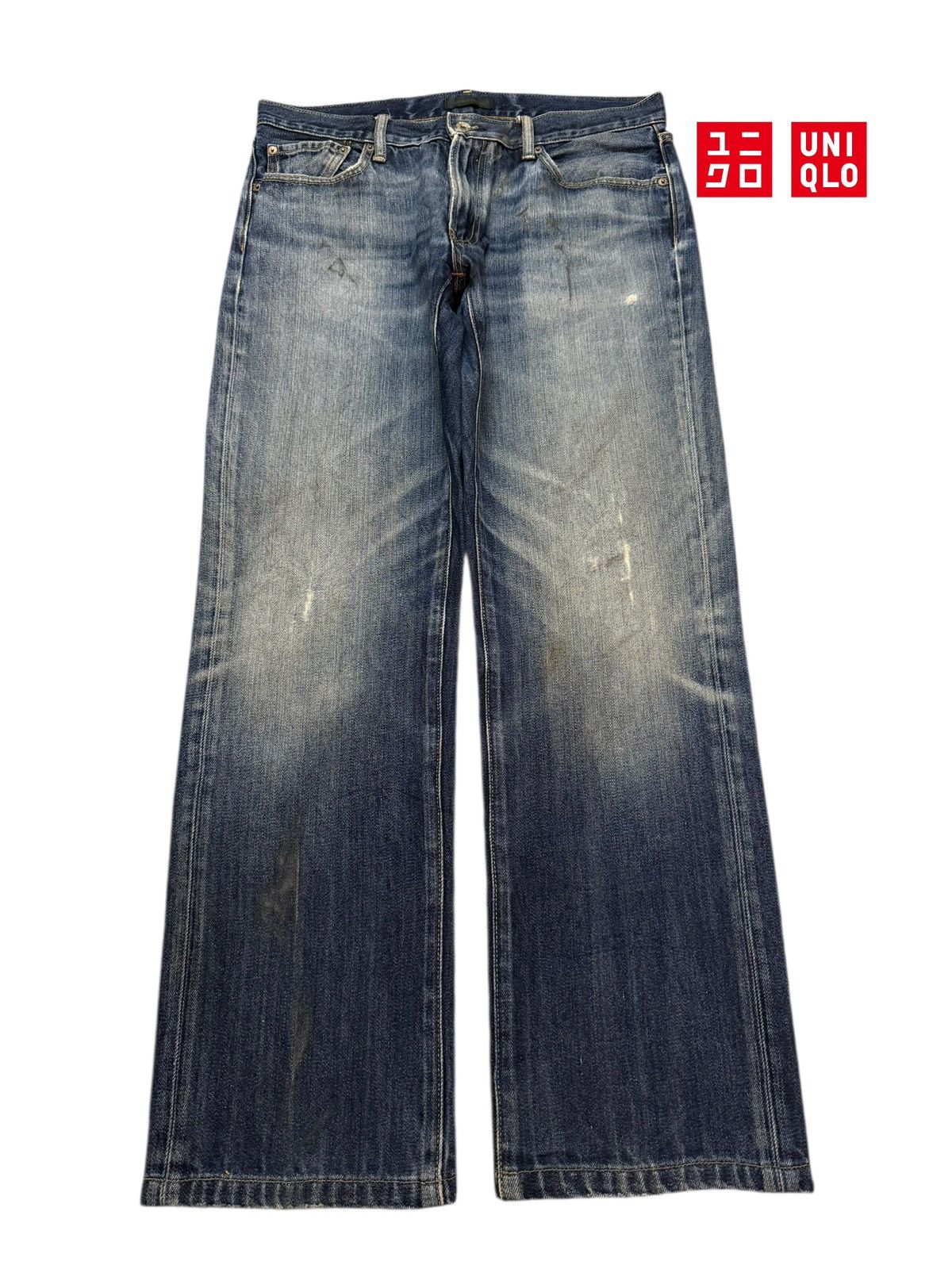 Uniqlo Vintage Y2K Japanese Uniqlo Blue Faded Wash Straight Leg Size US 34 / EU 50 - 1 Thumbnail