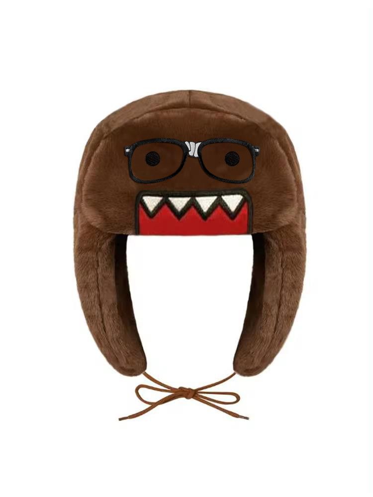 Japanese Brand Y2K Anime Cartoon Domo Kun Hat Ushanka Hat Cute Winter Hat Size ONE SIZE - 1 Thumbnail