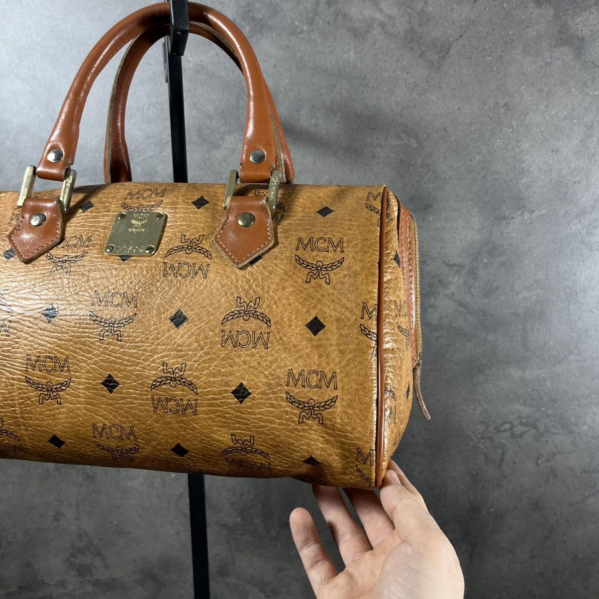 MCM Archive 80s MCM Archive Genuine Leather Keepall Hand Bag Size ONE SIZE - 3 Thumbnail